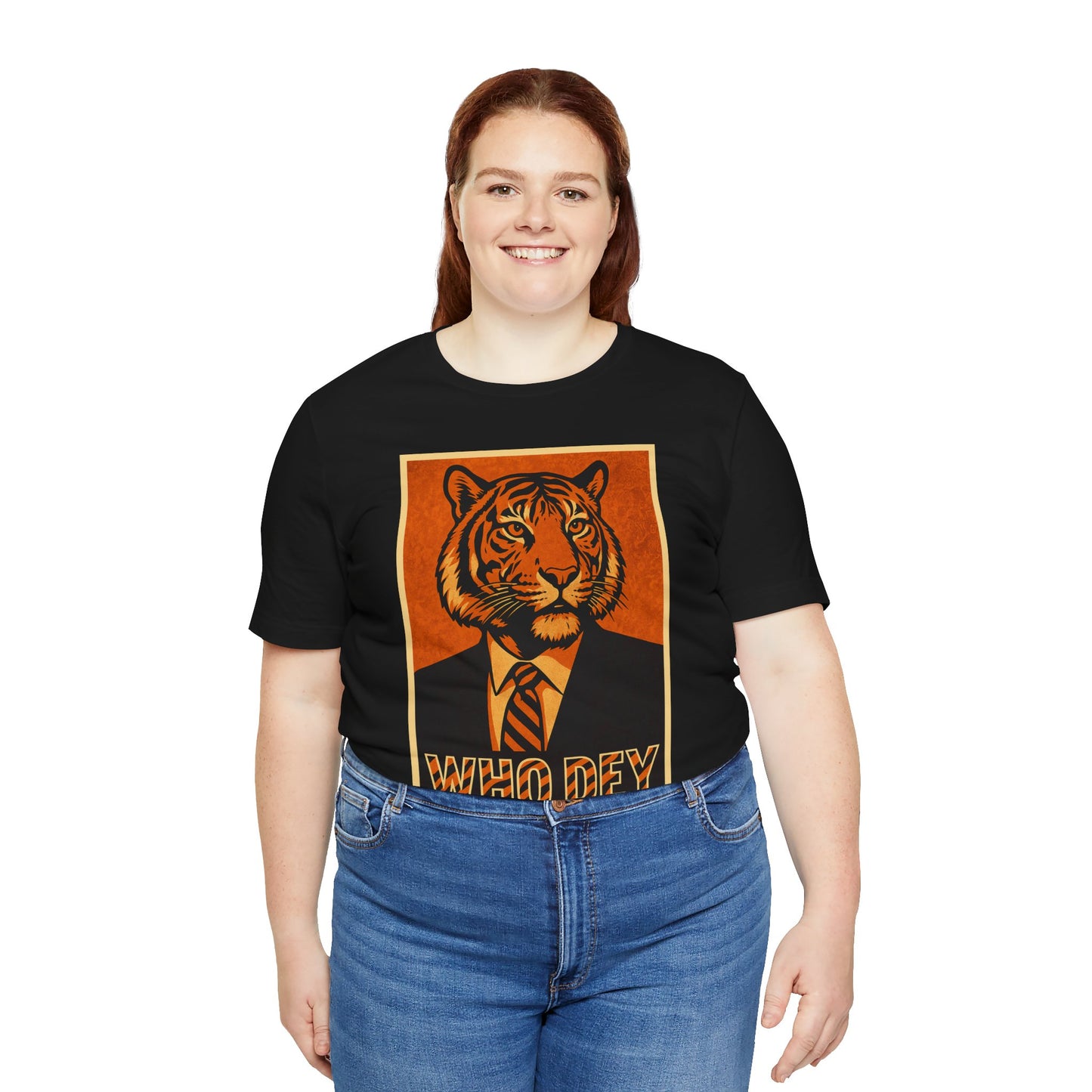HopeTiger Graphic Tee for Game Day, Casual Wear, Statement Shirt, Unisex Orange Top, Gift for Sports Fans, Who Dey Tee