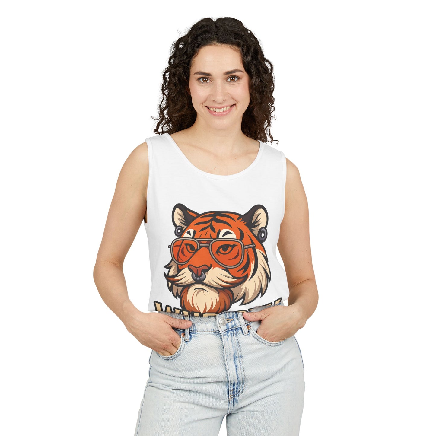 WhoDey Tiger Graphic Tank Top - Who Dey, Summer Vibes, Unisex Fashion, Festival Wear, Outdoor Activities, Gift Idea