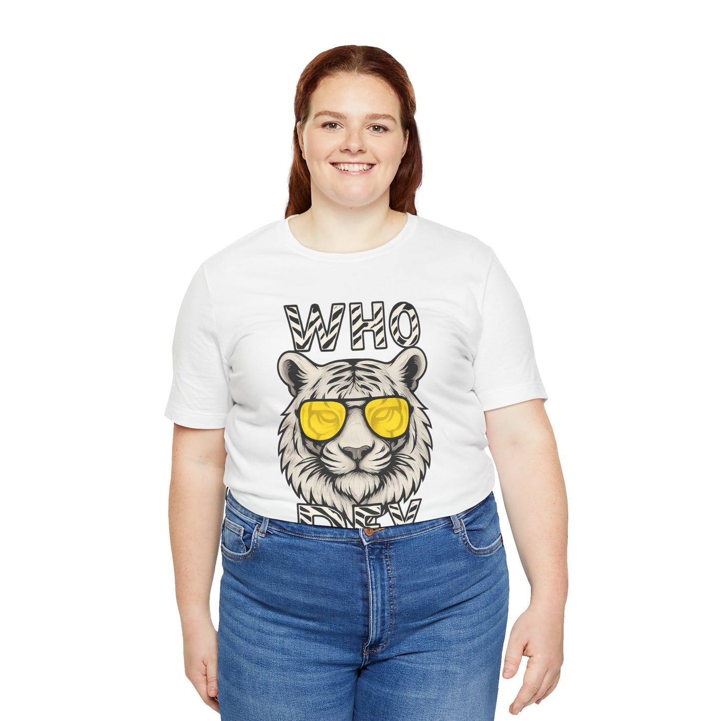 WhiteOut Bengal Tiger Graphic Who Dey Tee