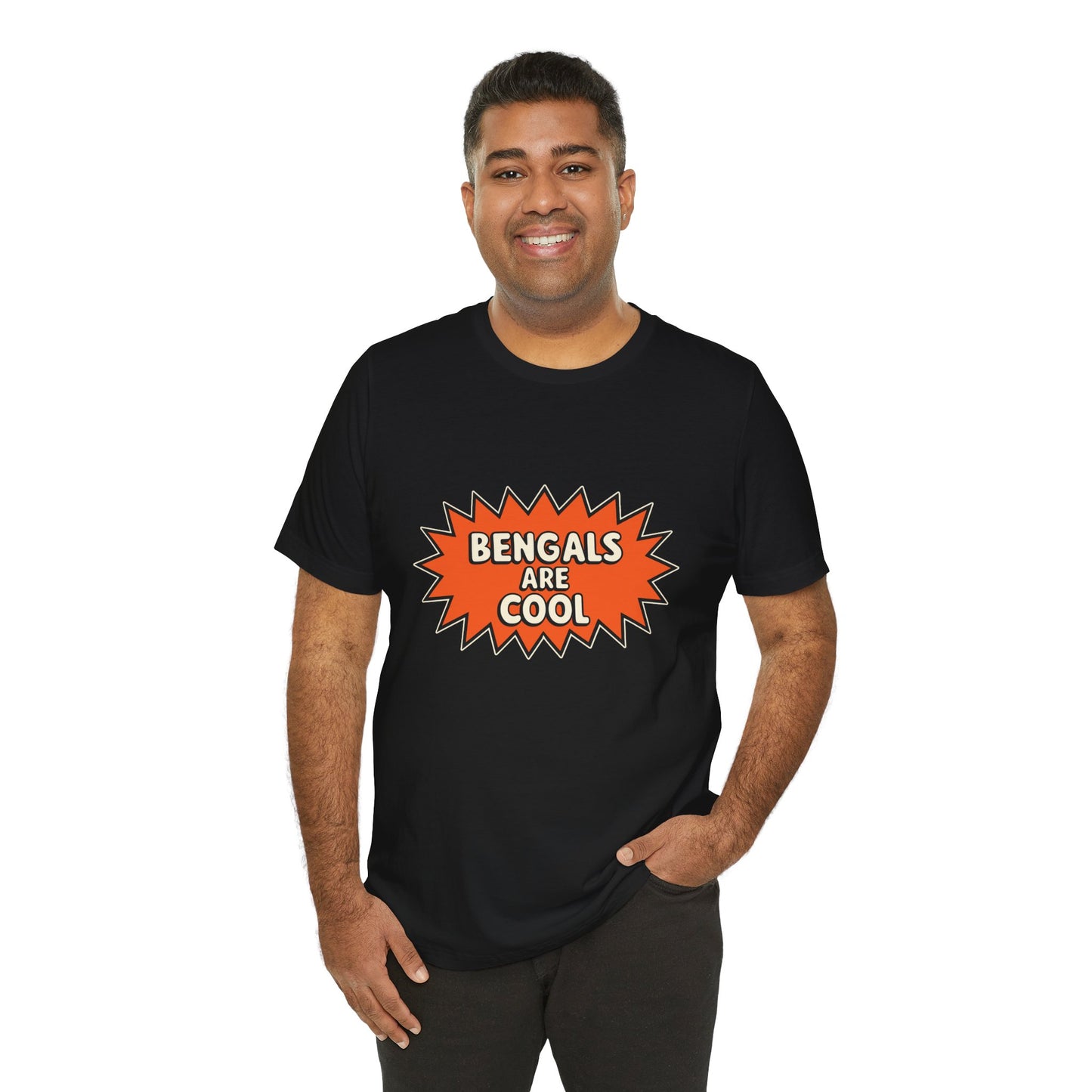 Bengals Are Cool T-Shirt, Vibrant Orange Tee, Casual Sports Shirt, Gift for Bengals Fans, Unisex Short Sleeve Top