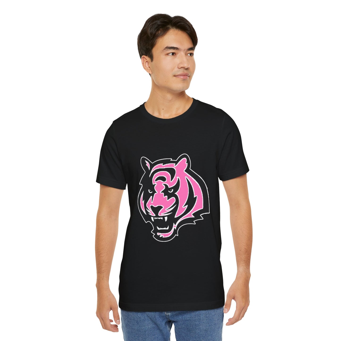 Pink Bengal Breast Cancer Awareness Spirit Unisex Jersey Short Sleeve Tee