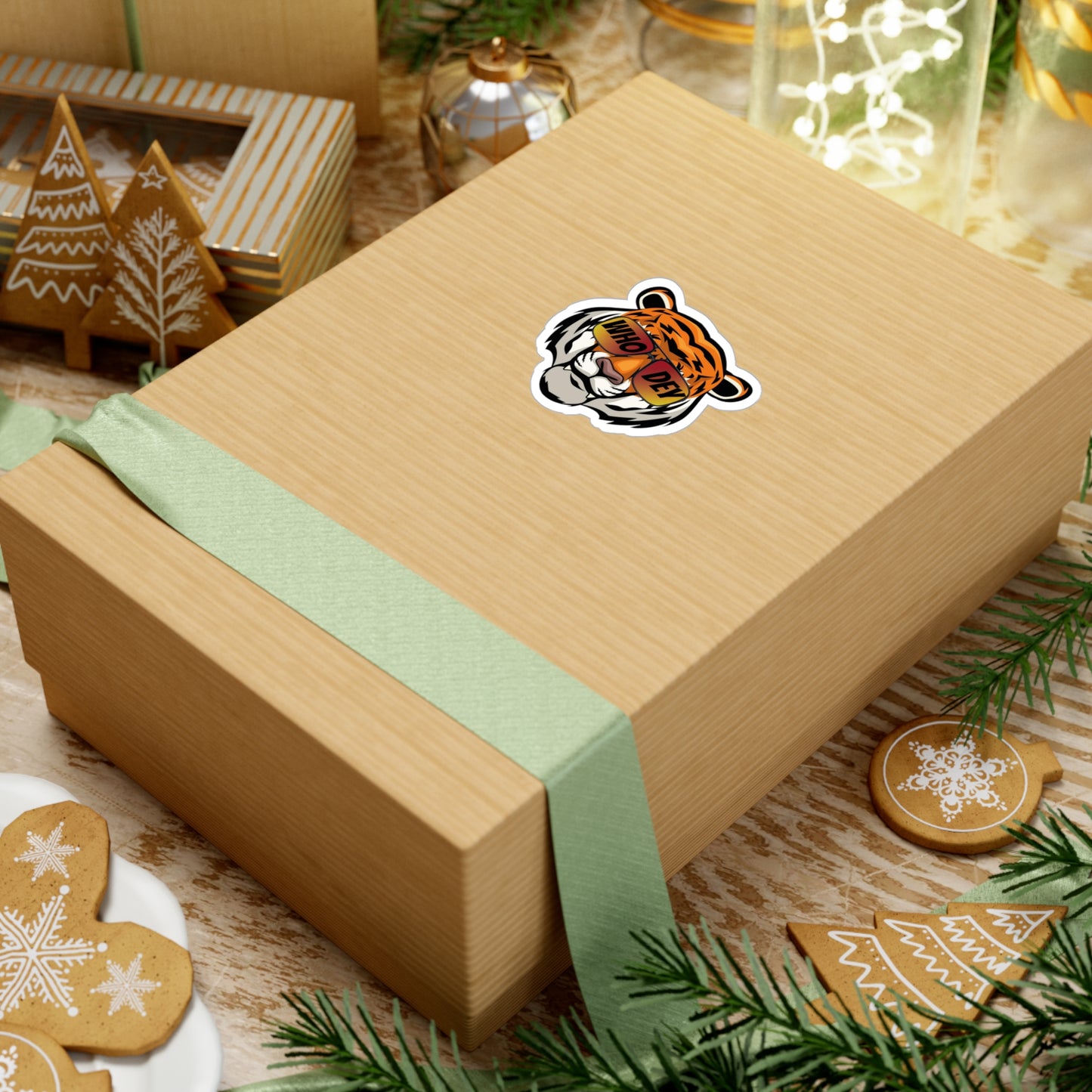 Who Dey Tiger Decal transparent background