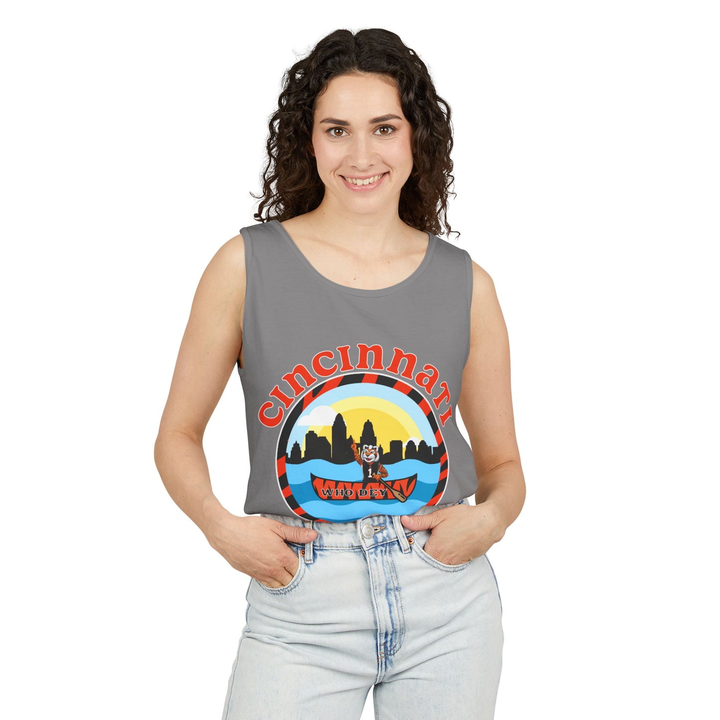 Cincinnati Ohio Unisex Tank Top, Casual Summer Wear, Gift for Travelers, Vacation Outfit, Relaxed Fit T-shirt, Vintage Aesthetic