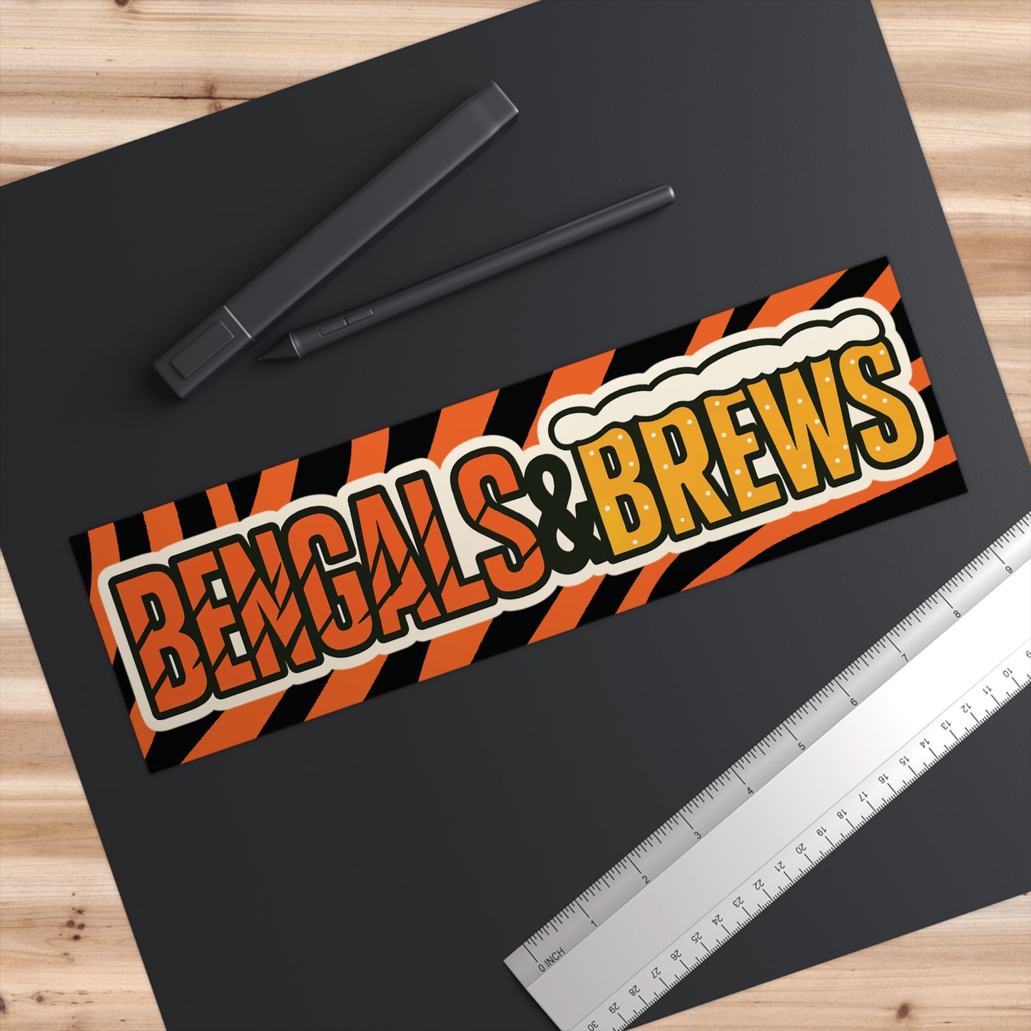 Bengals & Brews Bumper Stickers | Perfect for Tailgating, Sports Fans, Car Decor, Party Favors, and Gametime Enthusiasts
