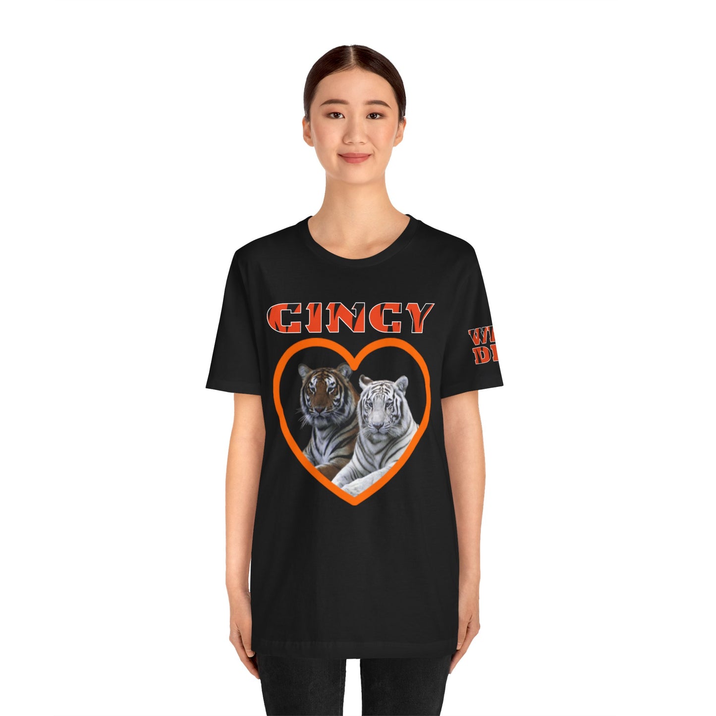 Cincy Cat Lover Unisex Tee - Bold Orange Animal Print Shirt