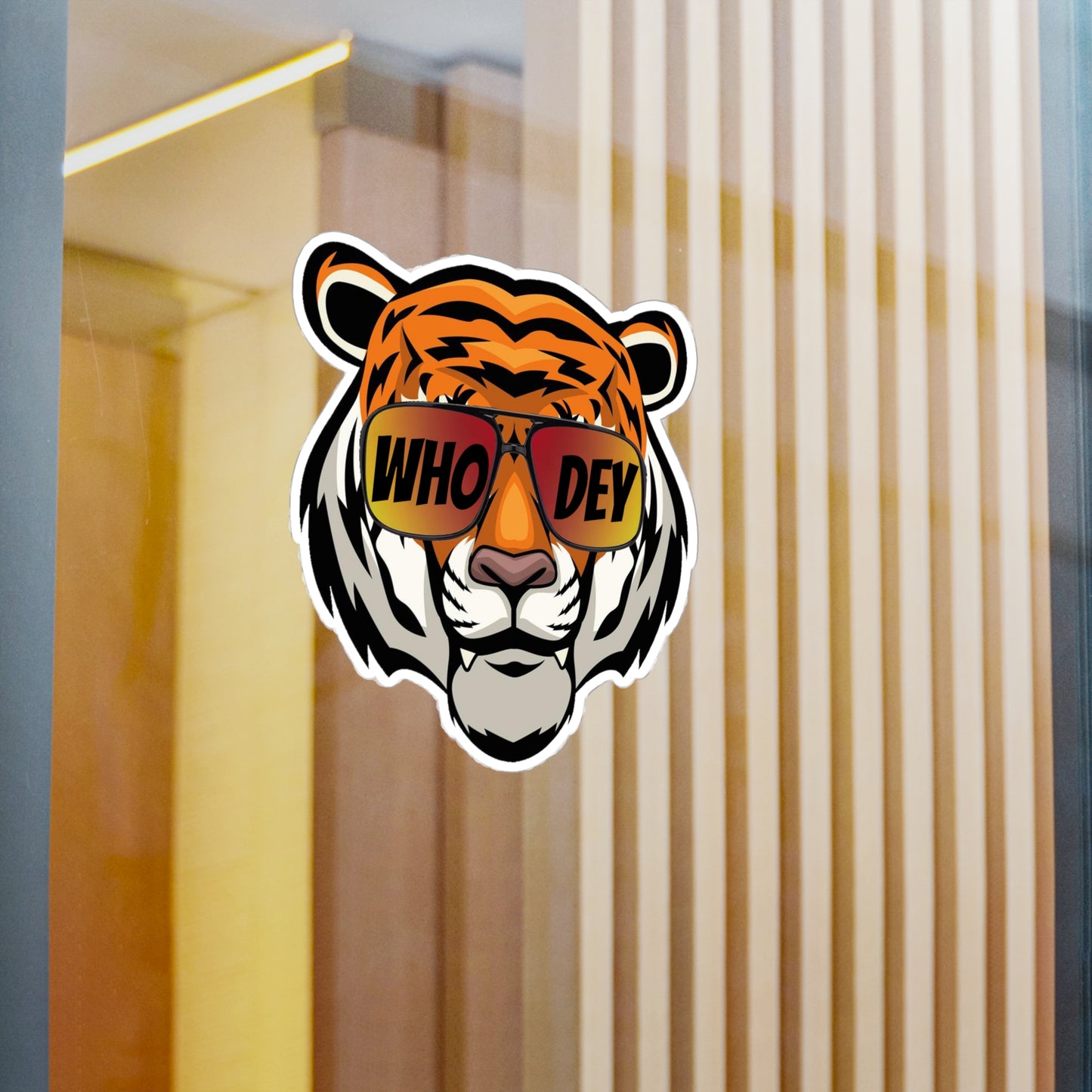 Who Dey Tiger Decal transparent background