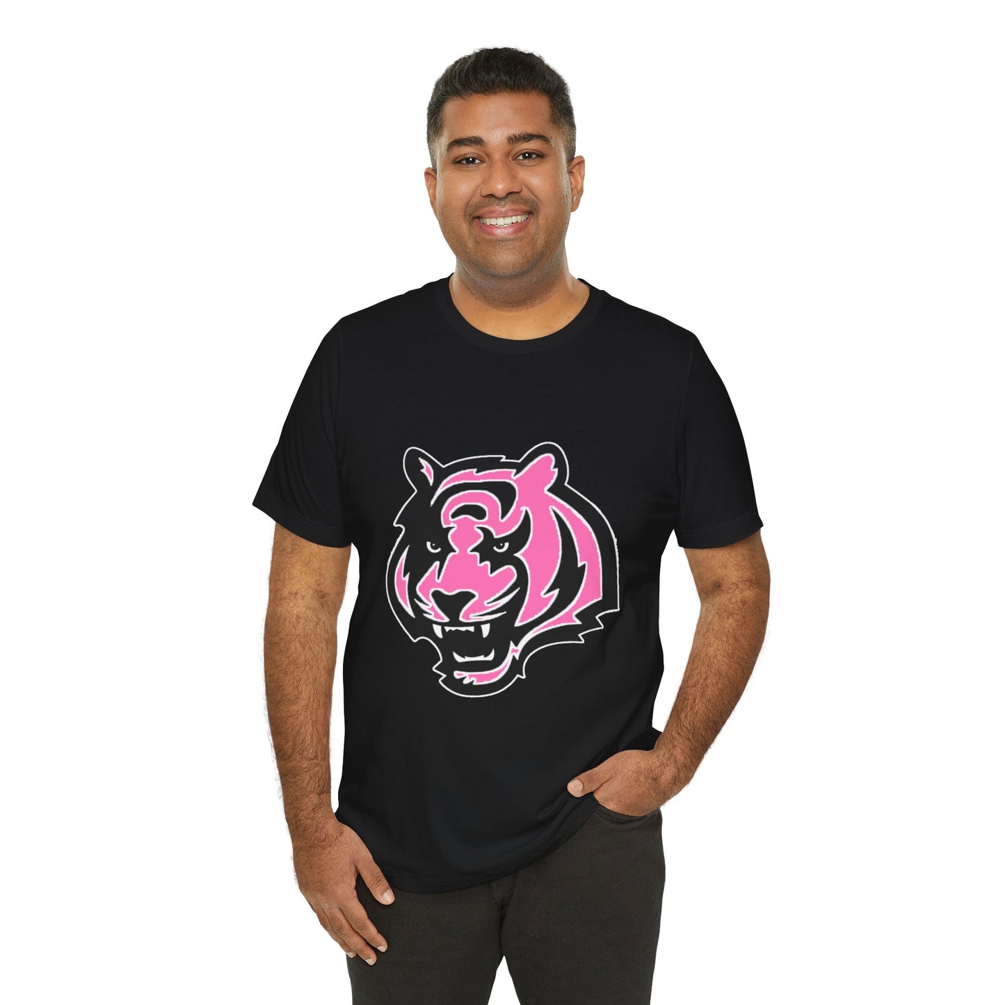 Pink Bengal Breast Cancer Awareness Spirit Unisex Jersey Short Sleeve Tee