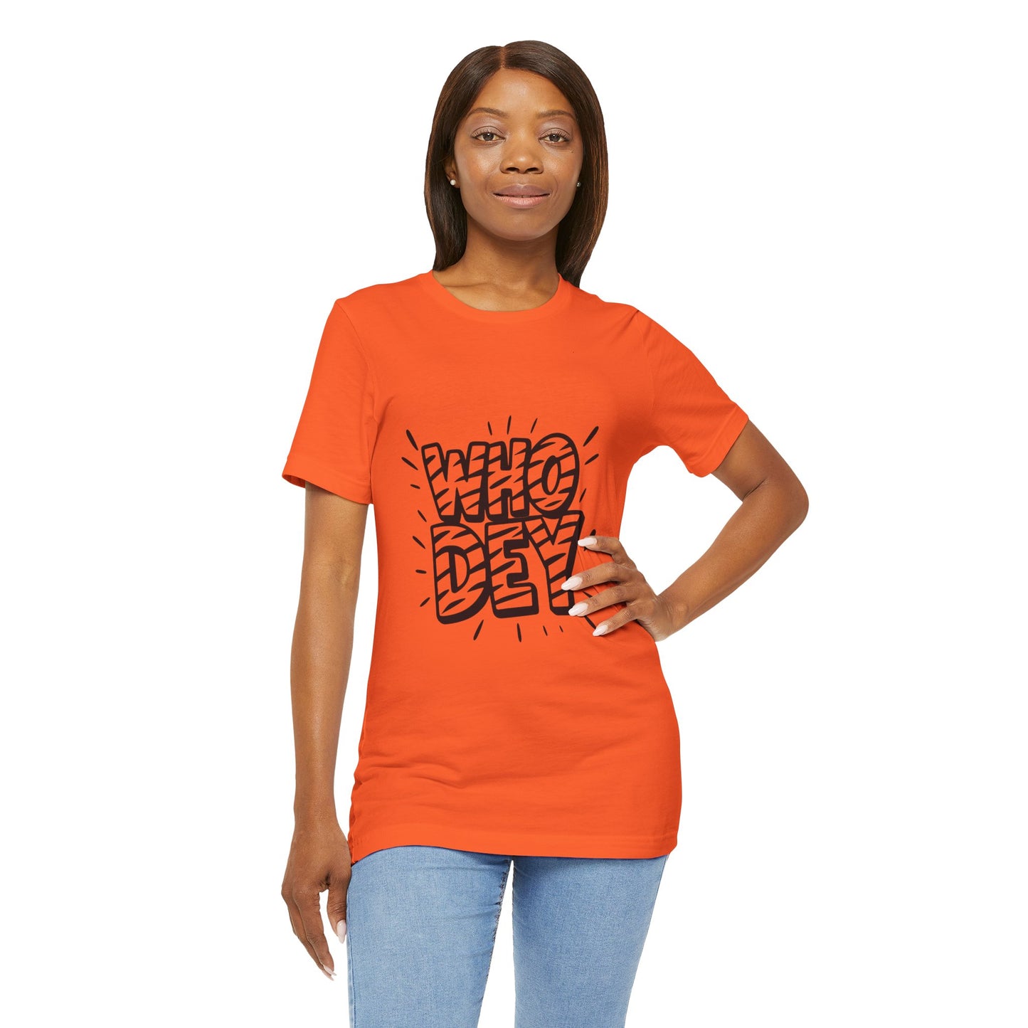 Who Dey White/Orange Out Game Unisex Jersey Short Sleeve Shirt