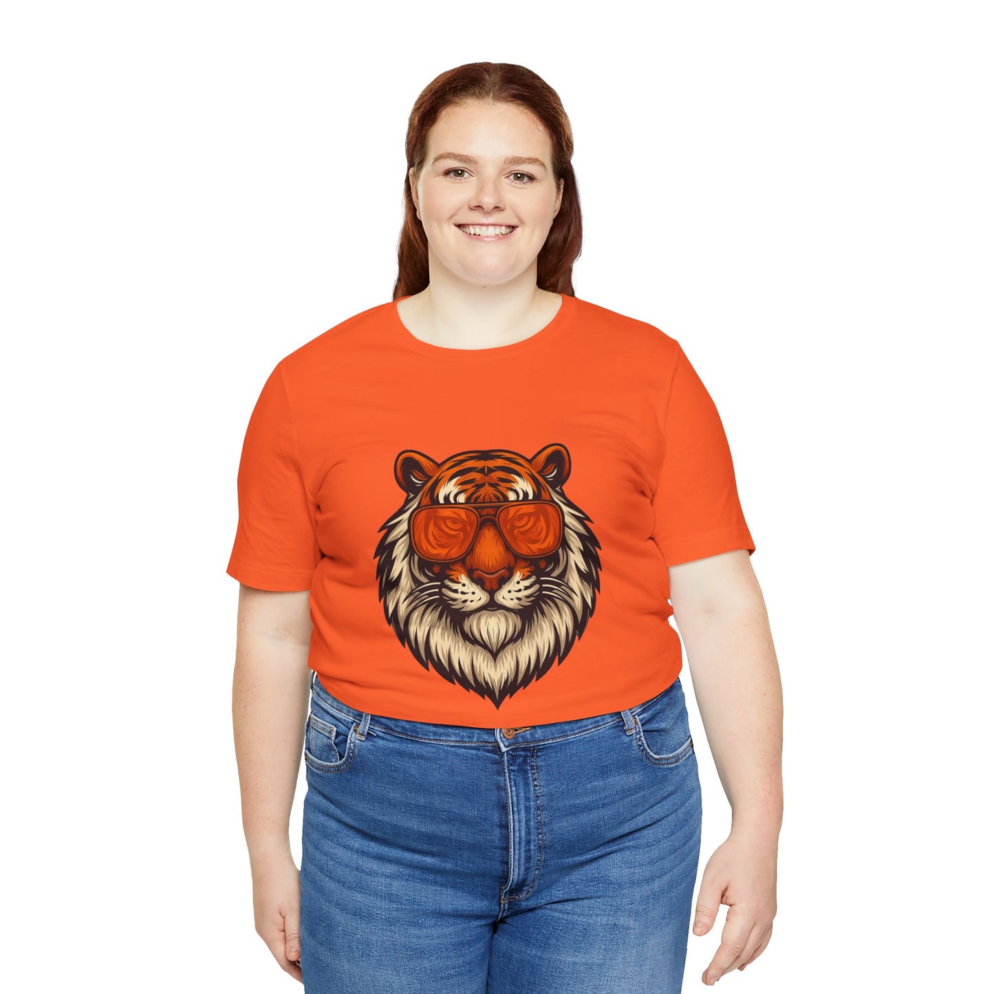 Orange Tint Bengal Cool Tiger Graphic Tee - Unisex Jersey Short Sleeve T-Shirt
