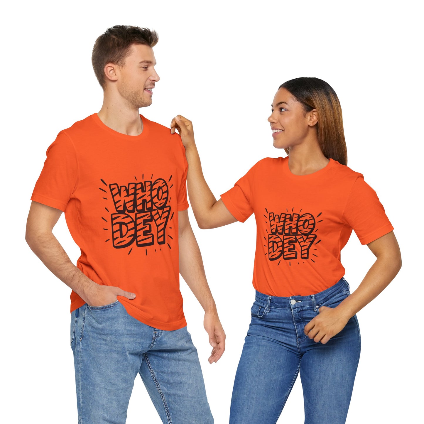 Who Dey White/Orange Out Game Unisex Jersey Short Sleeve Shirt
