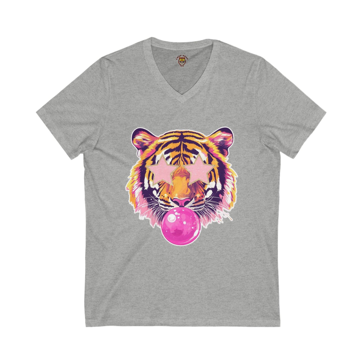 Womens Tiger V-Neck Tee for Bold Animal Lovers