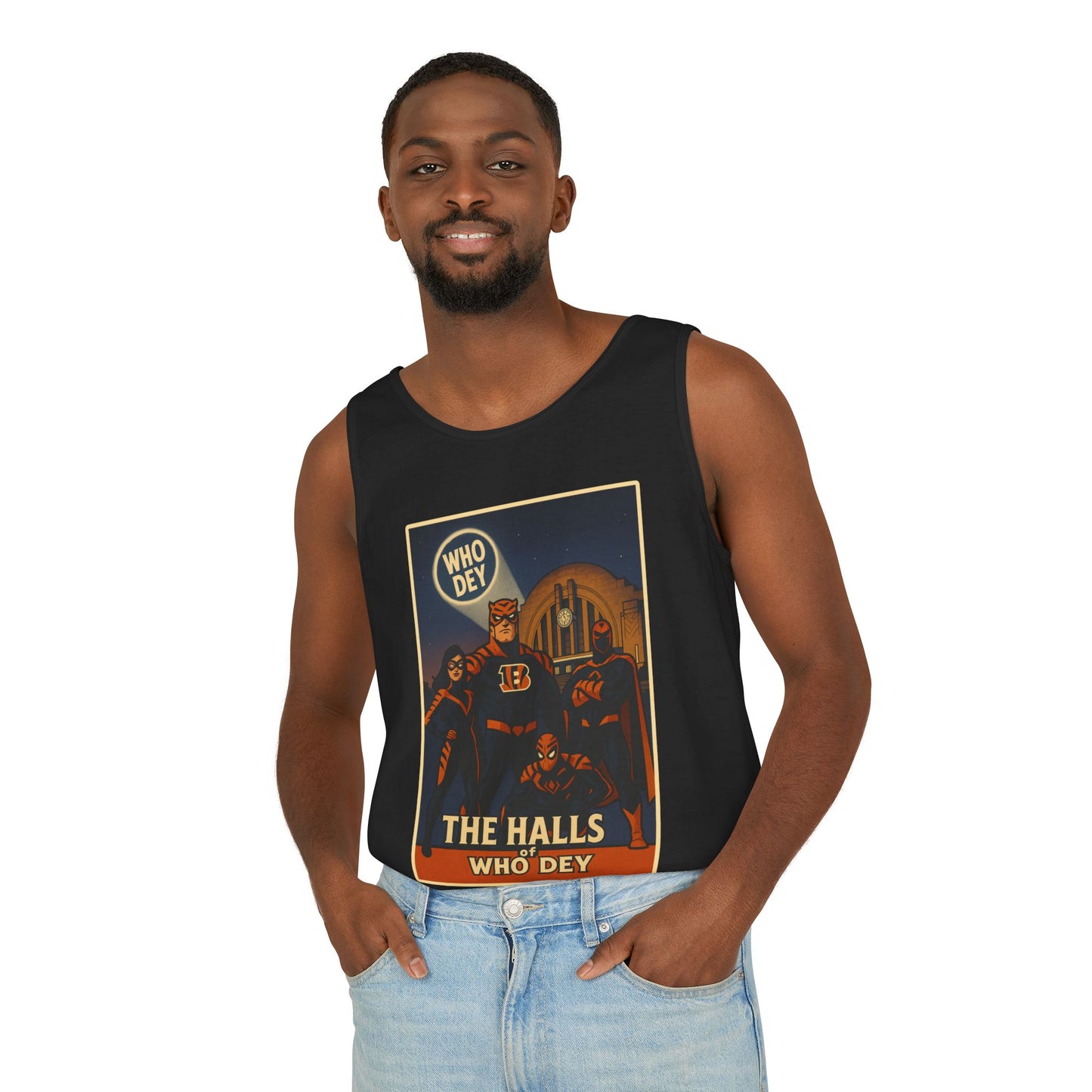 Vintage-Inspired Graphic Tank Top - Retro ‘Who Dey’ Design, Perfect for Game Days, Casual Outings, Summer Festivals, Gifts