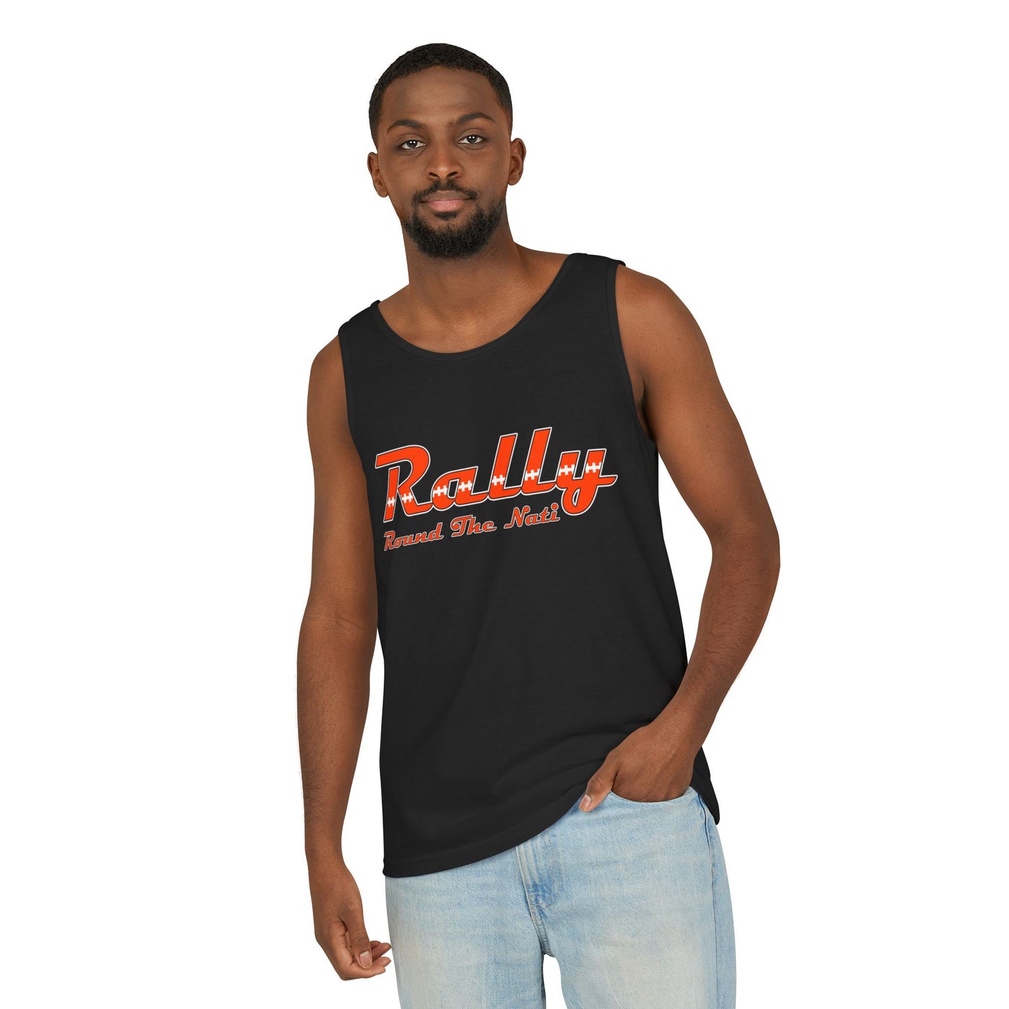 Rally Tank Top, Casual Summer Shirt, Outdoor Activity Gear, Workout & Beachwear, Perfect Gift for Sports Enthusiasts