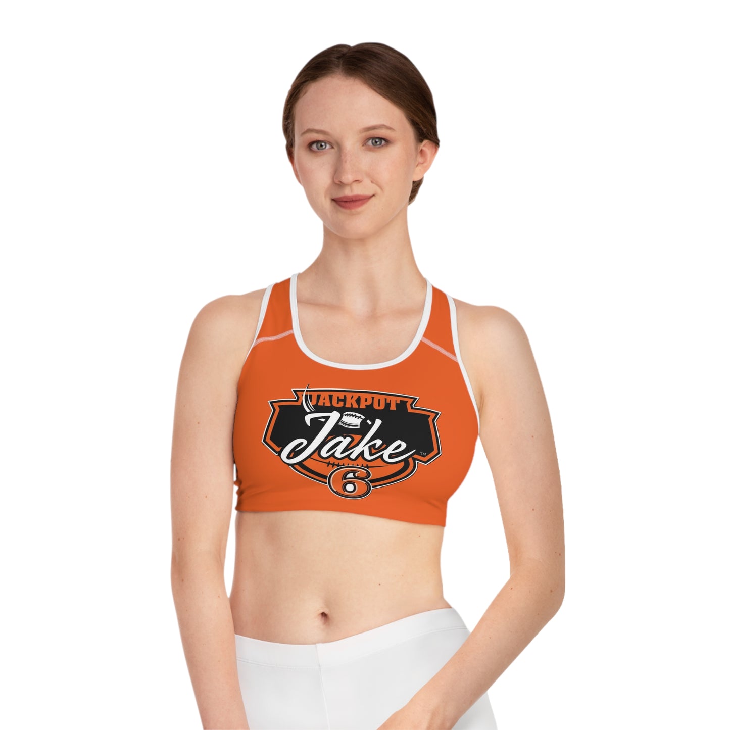JackPot Jake Sports Bra for Active Women, Custom Workout Top, Gift for Fitness Enthusiasts, Running, Yoga, Gym Wear