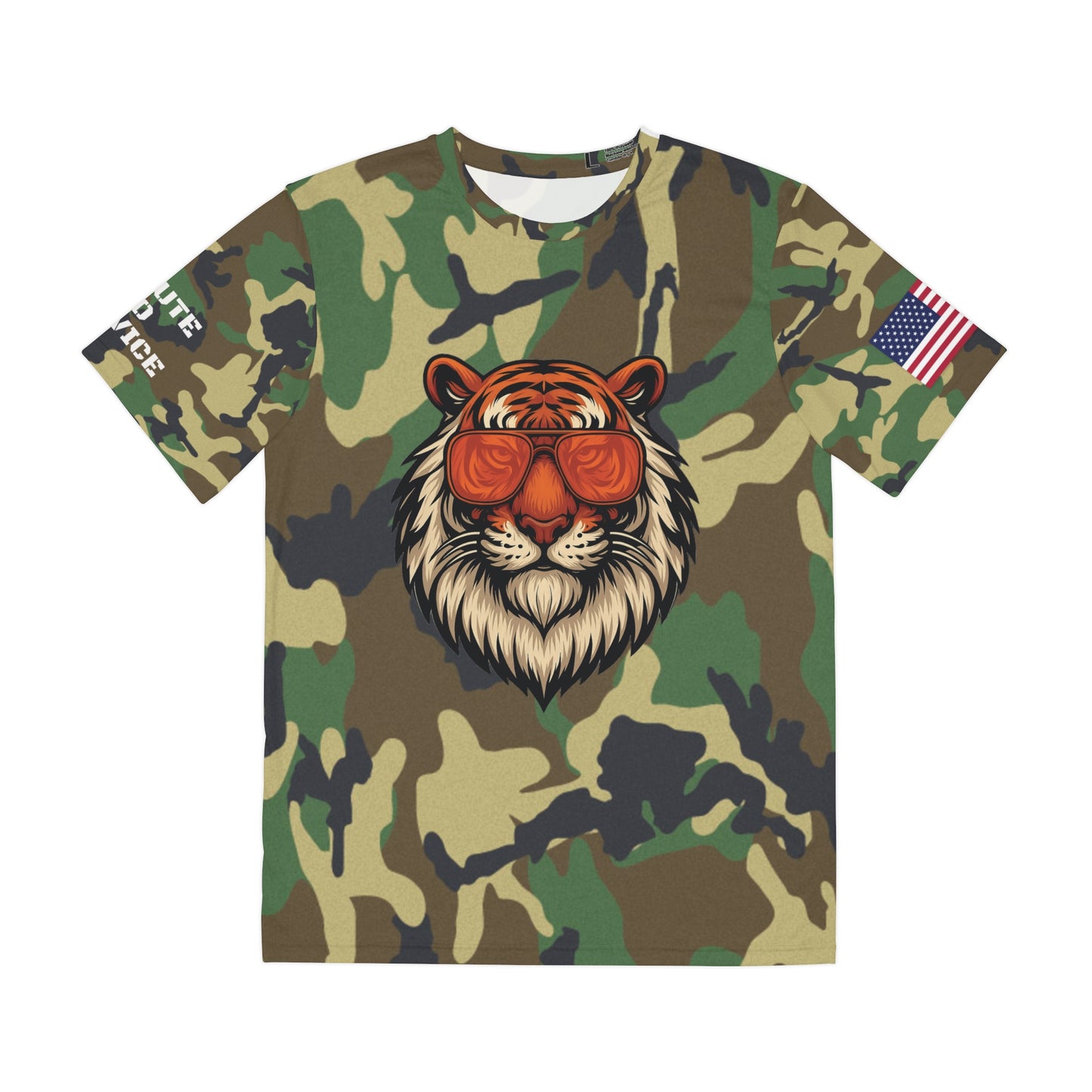 Salute to Service Cool Tiger Camo Tee - Stylish Casual Wear with American Flag