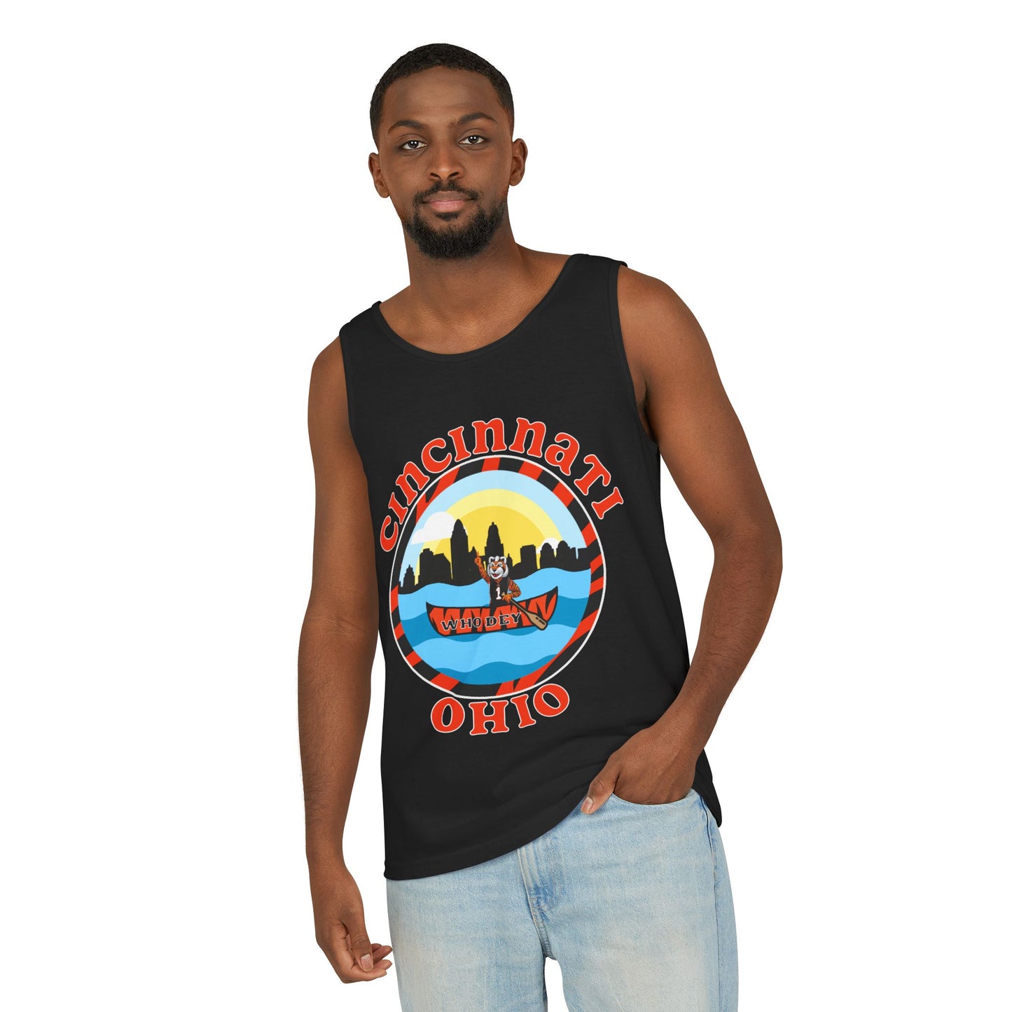 Cincinnati Ohio Unisex Tank Top, Casual Summer Wear, Gift for Travelers, Vacation Outfit, Relaxed Fit T-shirt, Vintage Aesthetic