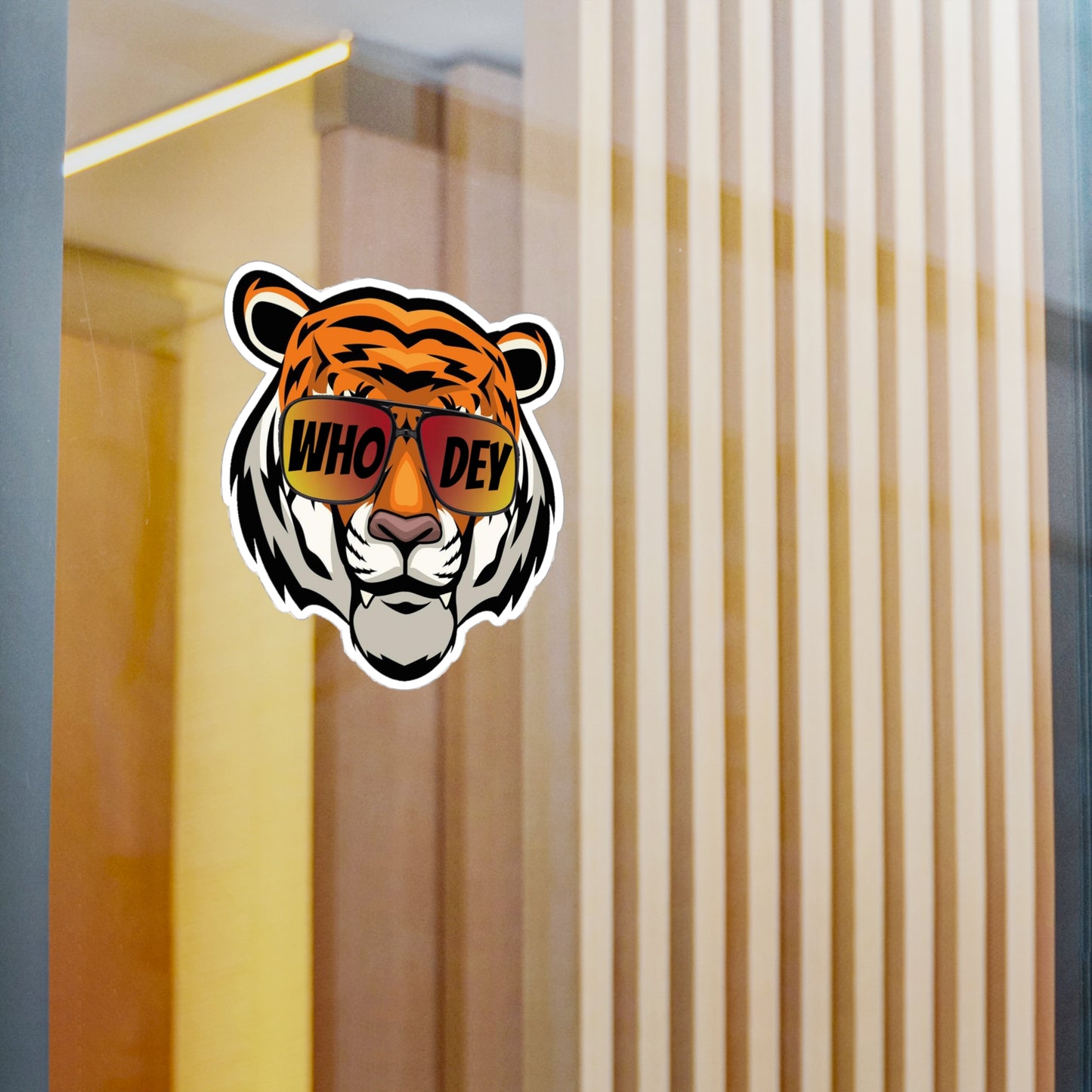 Who Dey Tiger Decal transparent background