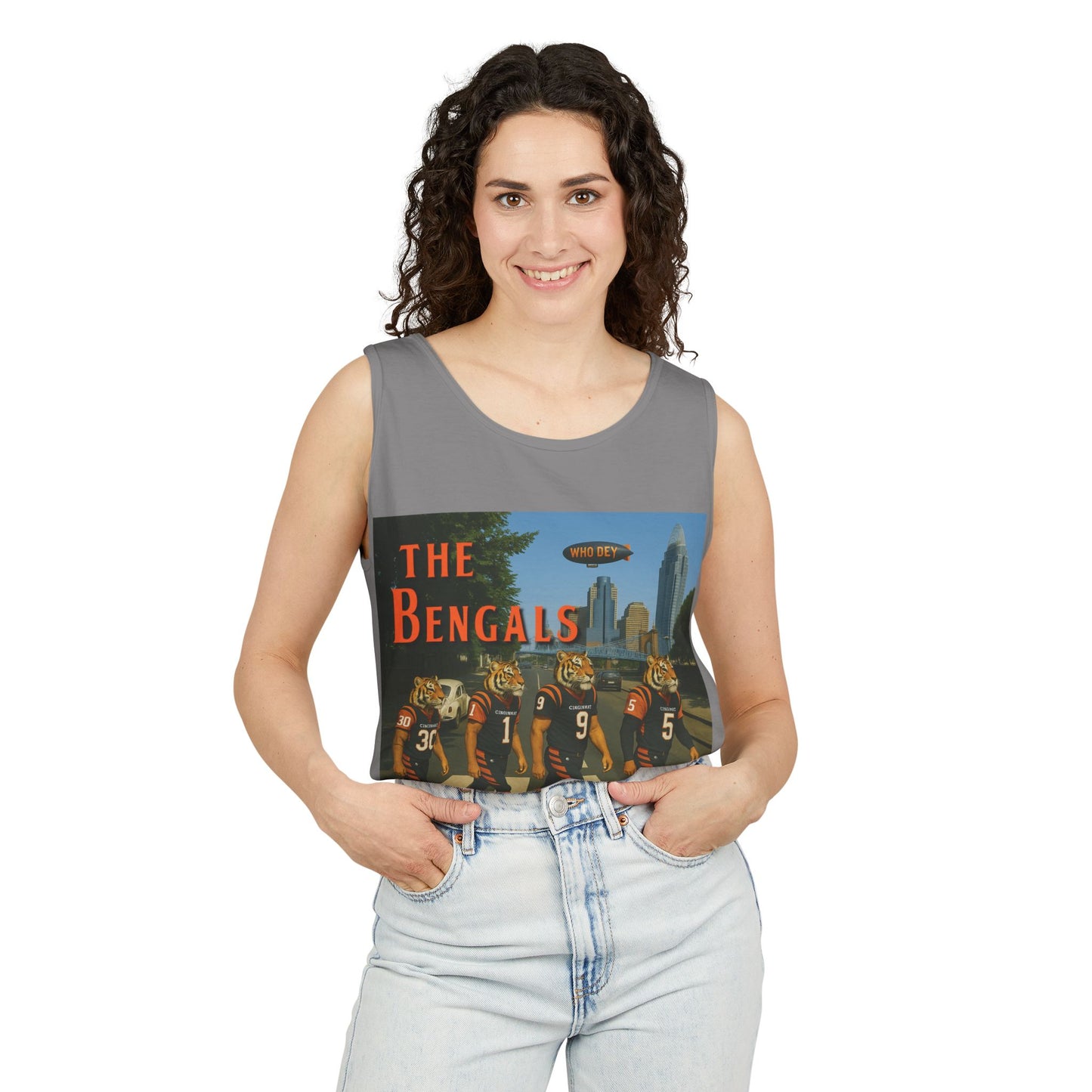 Cincinnati Bengals Retro Tank Top | Unisex Garment-Dyed Shirt for Game Day, Sports Collectors, Summer Wear, Gift for Fans