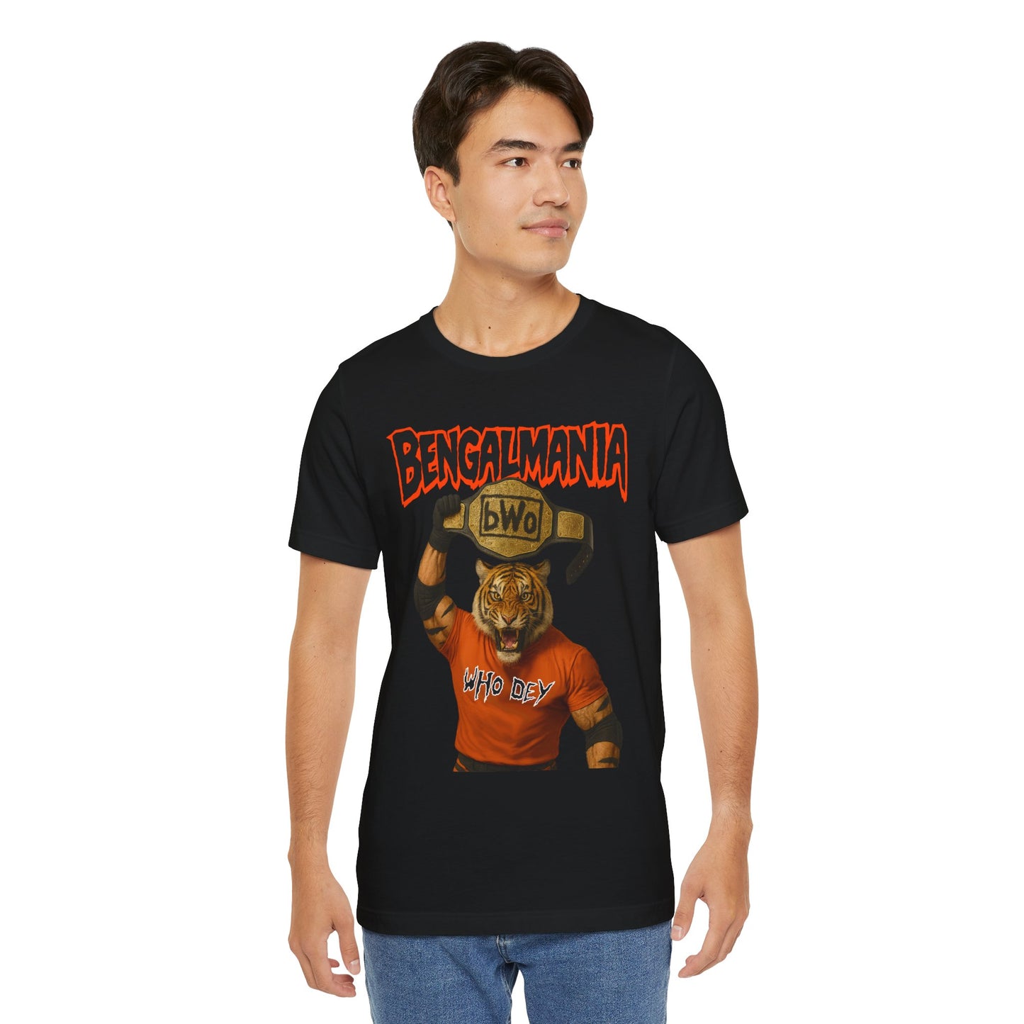 Bengalmania Unisex Tee - Fun Game Day Shirt, Casual Wear, Tiger Lover Gift, Sports Fan Apparel, Playful Orange Design