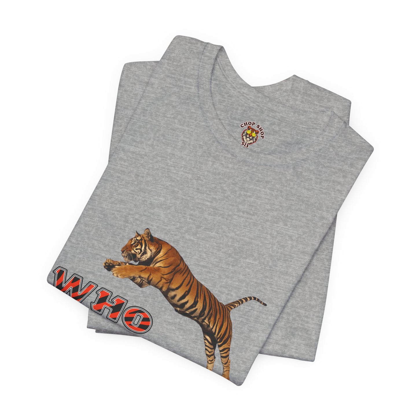 Leaping tiger over city Unisex Jersey Short Sleeve Tee