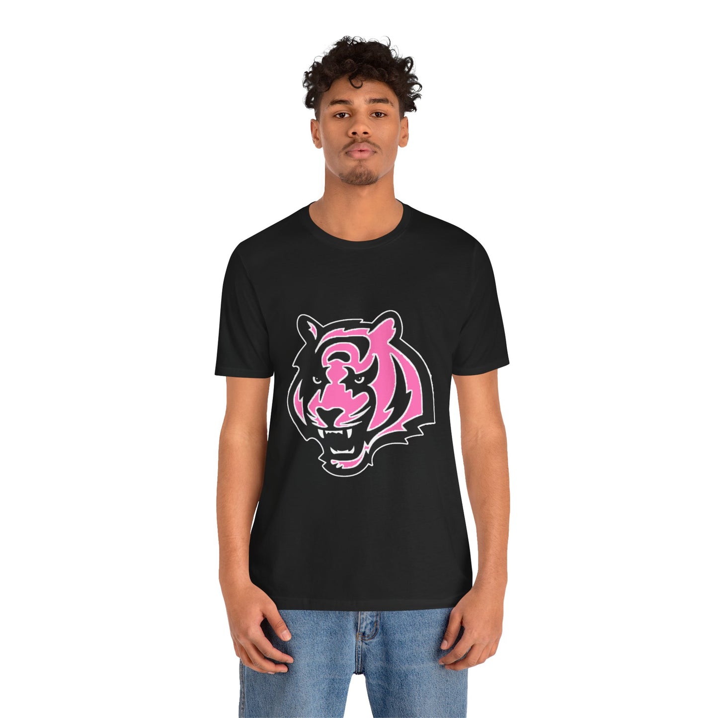 Pink Bengal Breast Cancer Awareness Spirit Unisex Jersey Short Sleeve Tee
