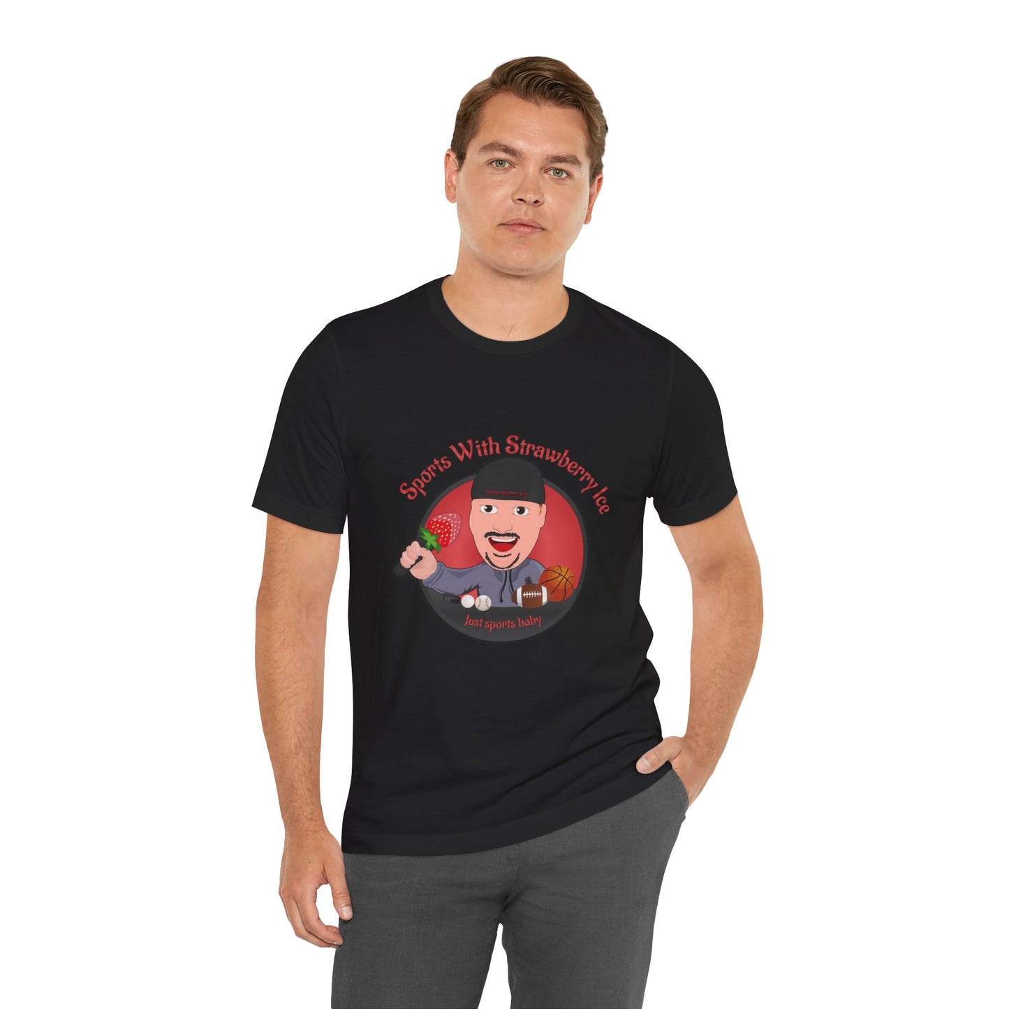 Sports with Strawberry Ice Podcast logo tee
