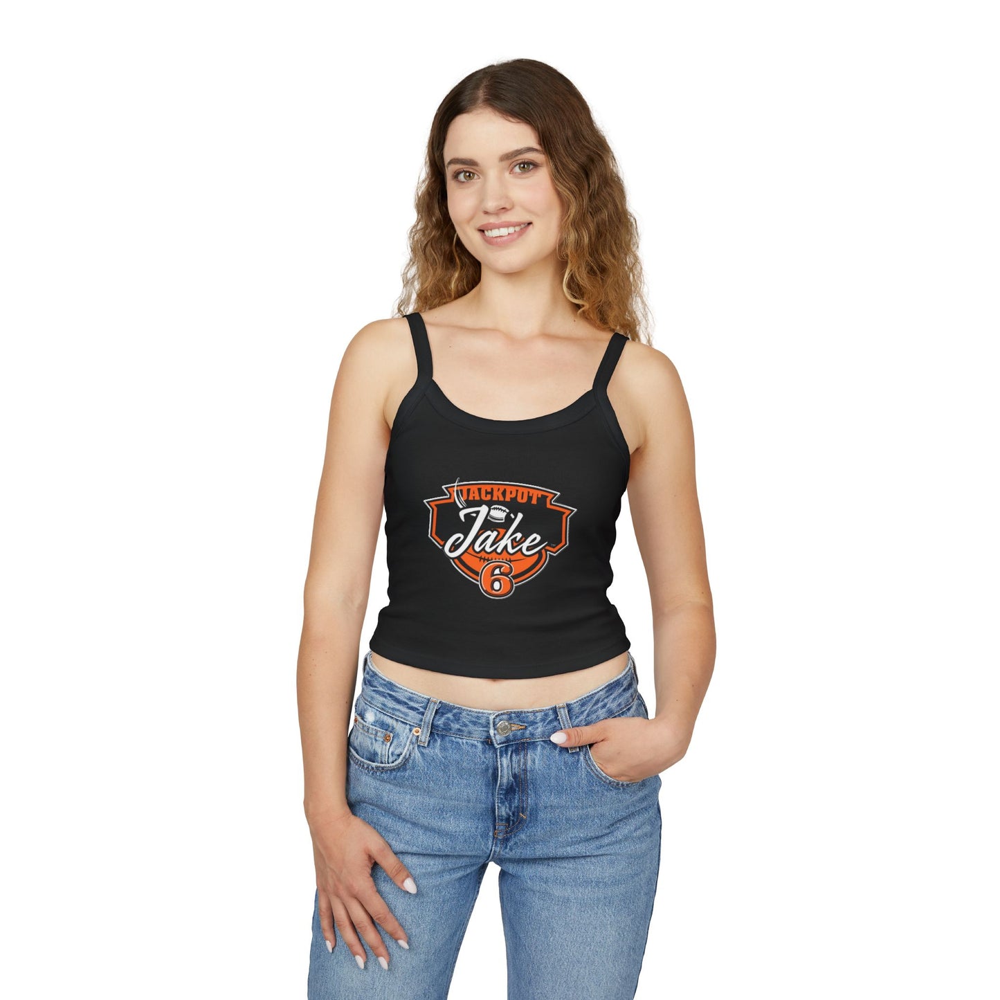 Jackpot Jake Spaghetti Strap Tank Top, Trendy Sportswear, Summer Essential, Gift for Athletes, Cute Casual Wear