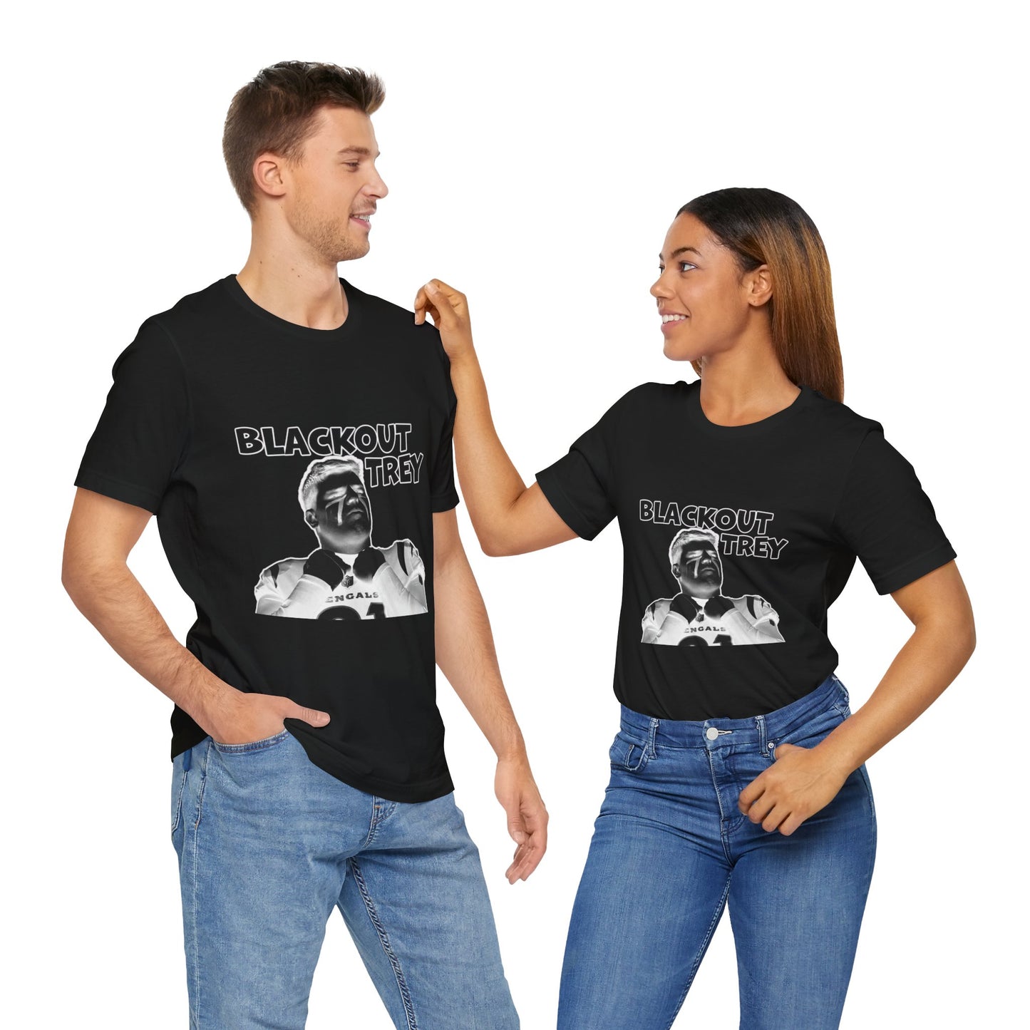 Blackout Trey Unisex Tee - Casual Graphic Shirt for Sports Fans
