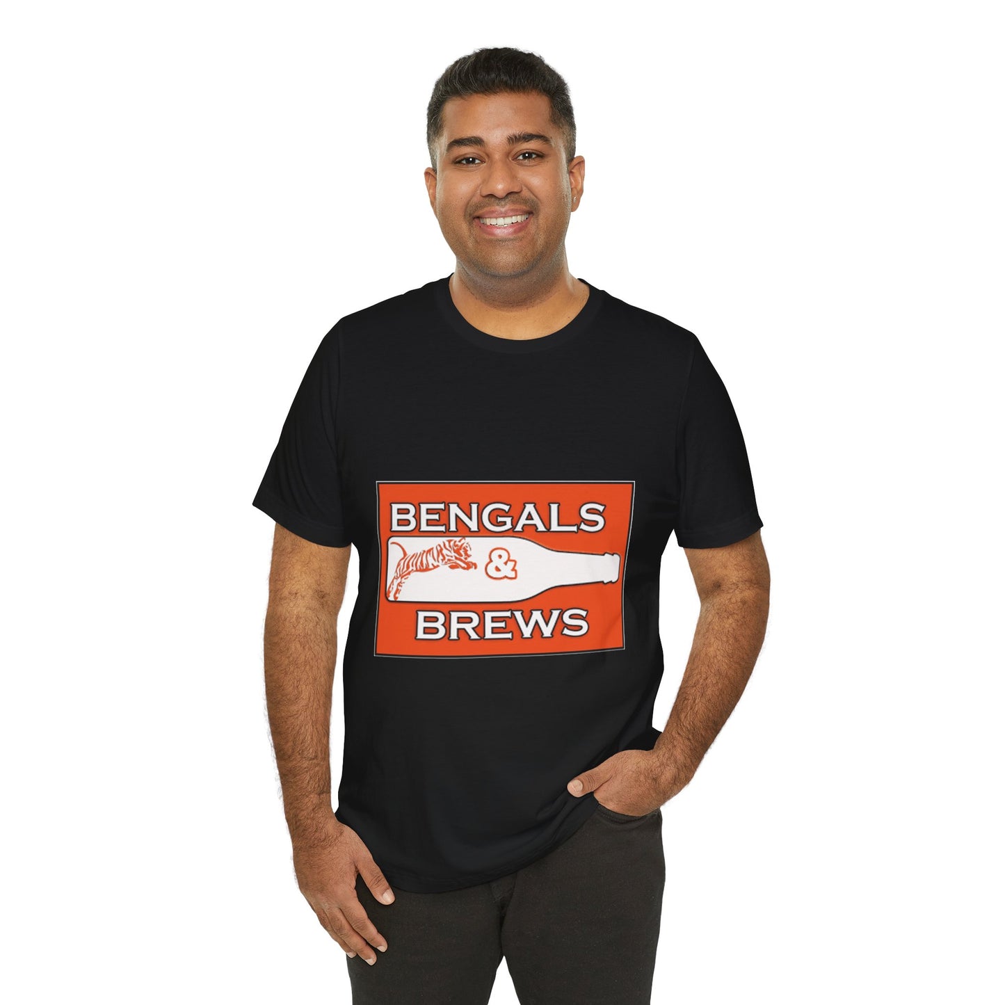 Bengals and Brews Old School Unisex Jersey Short Sleeve Tee