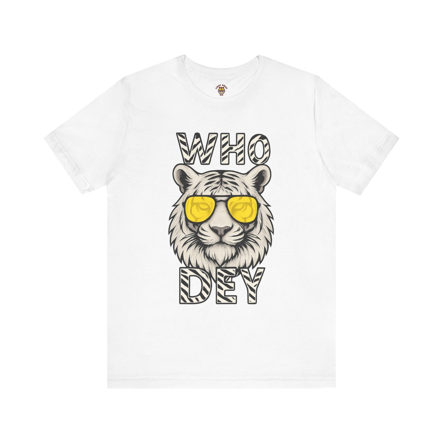 WhiteOut Bengal Tiger Graphic Who Dey Tee