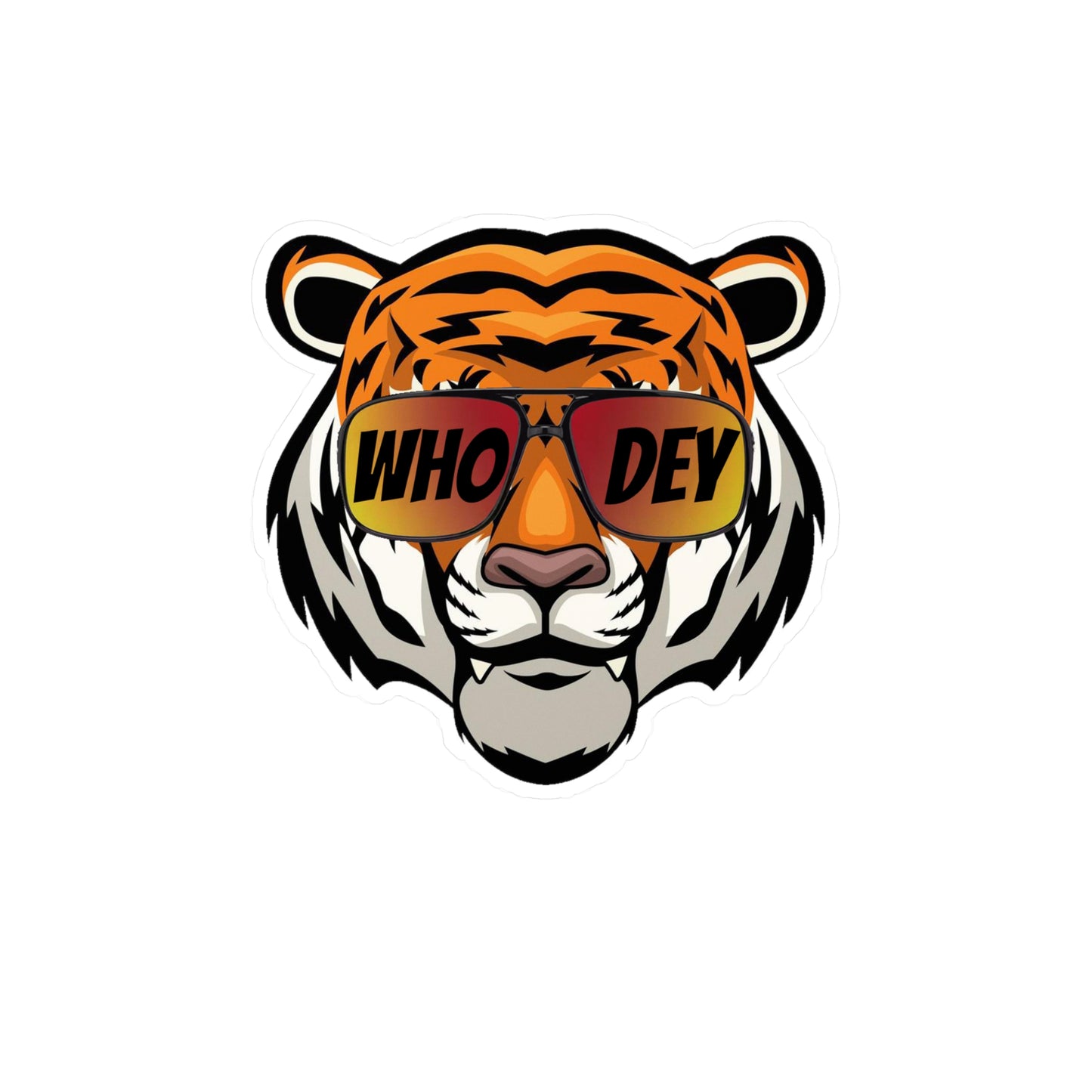 Who Dey Tiger Decal transparent background
