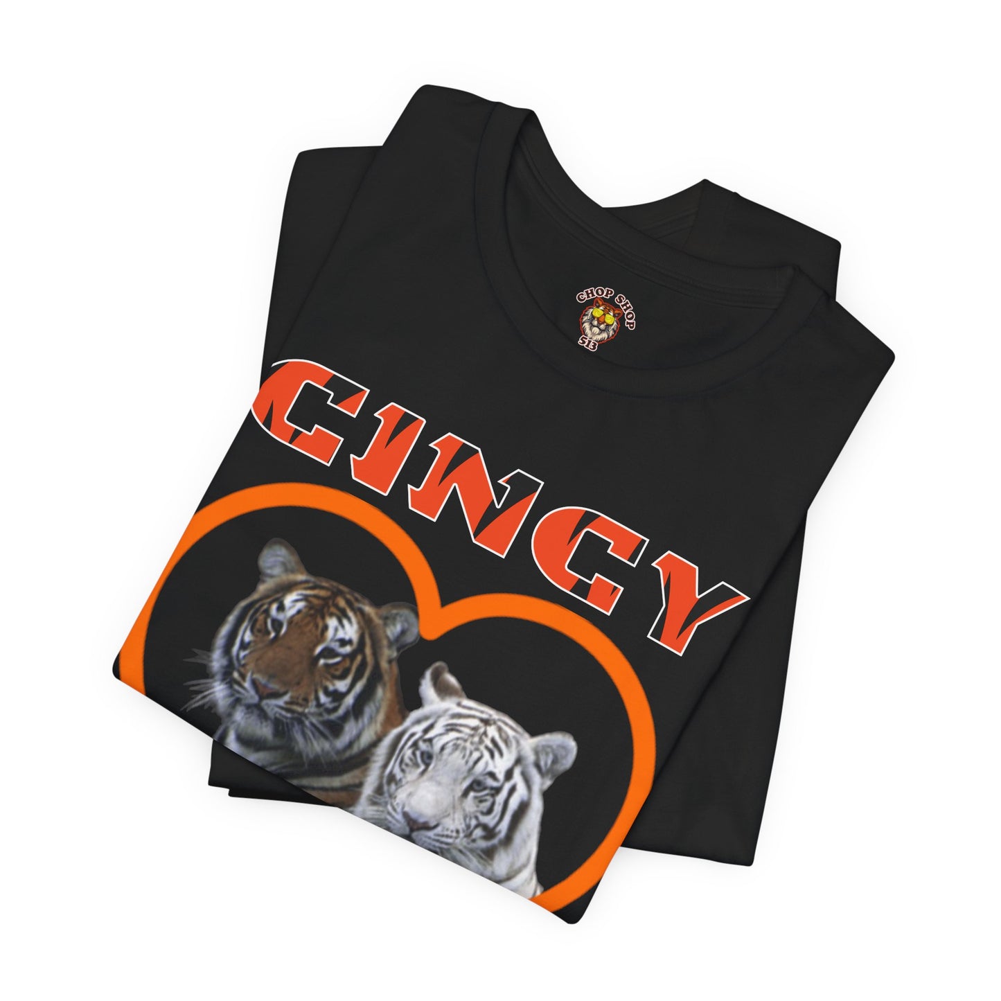 Cincy Cat Lover Unisex Tee - Bold Orange Animal Print Shirt