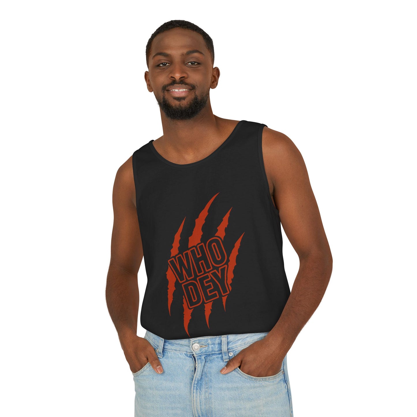 Who Dey Claw Tank Top — Football Fan Ripped Claw Graphic Tank