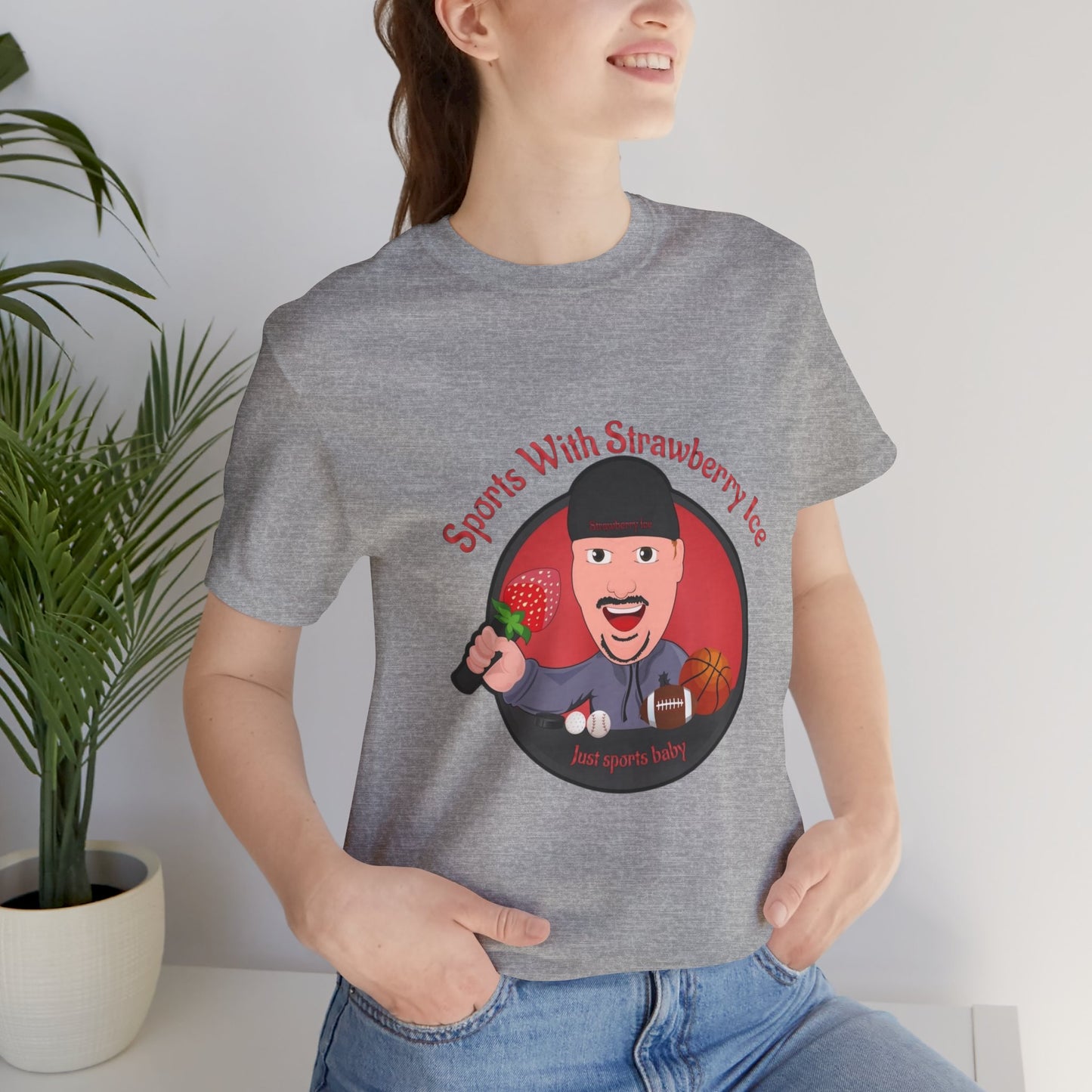 Sports with Strawberry Ice Podcast logo tee