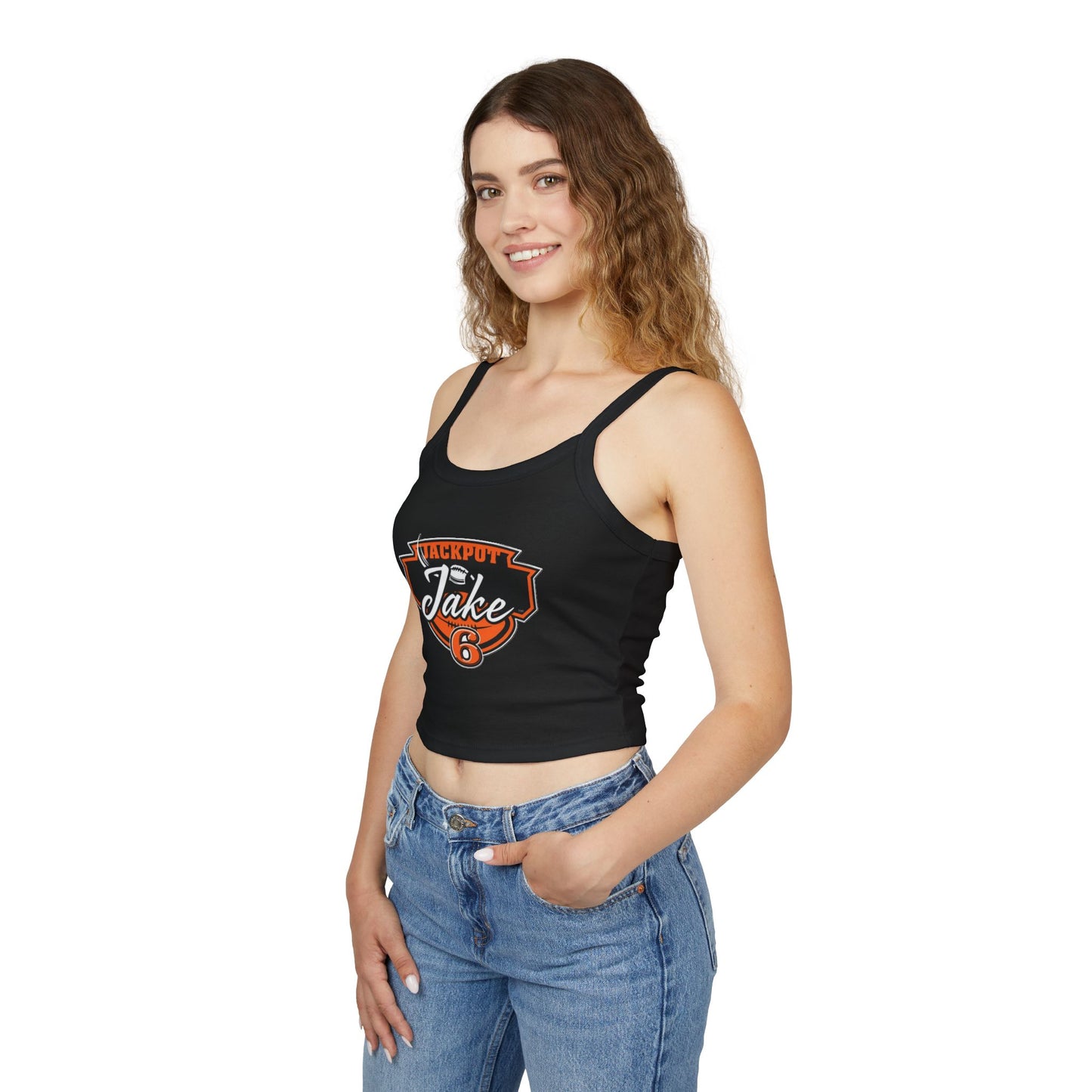 Jackpot Jake Spaghetti Strap Tank Top, Trendy Sportswear, Summer Essential, Gift for Athletes, Cute Casual Wear