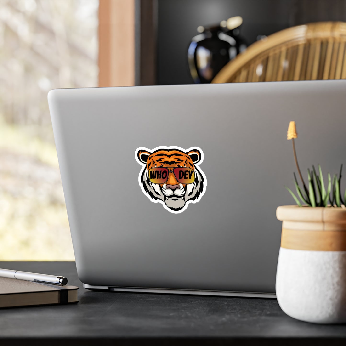 Who Dey Tiger Decal transparent background