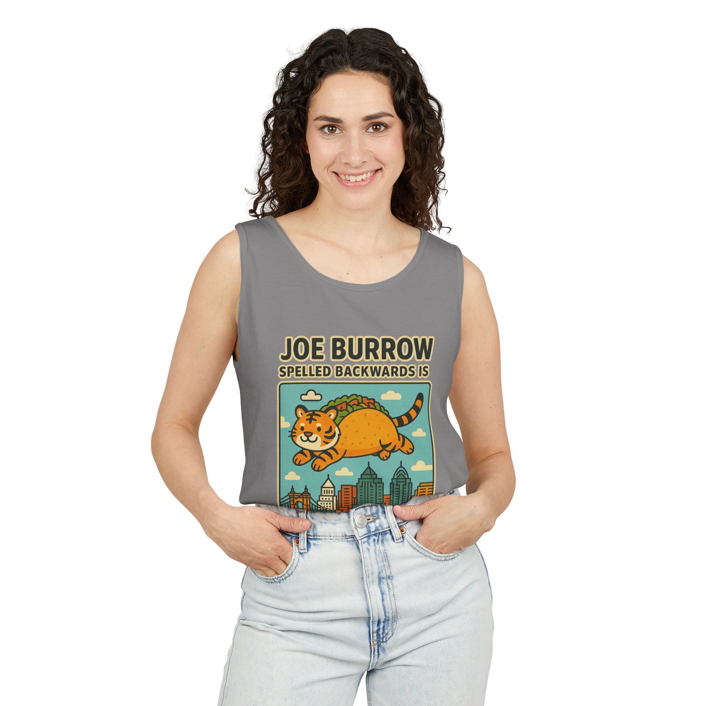 Taco Joe Sports Tank Top - Joe Burrow Who Dey Cat Design, Unisex Casual Wear, Game Day Outfit, Gift for Fans