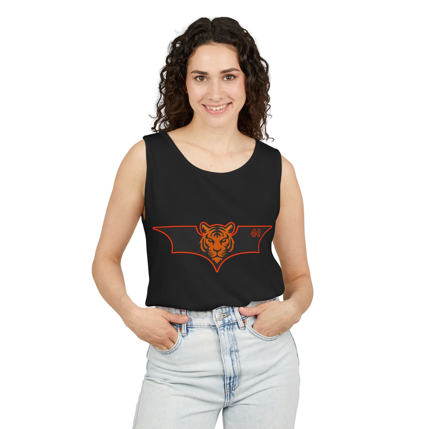 Unisex Tank Top with Bat and Tiger Design, Casual Activewear, Summer Vibes, Gift for Men and Women