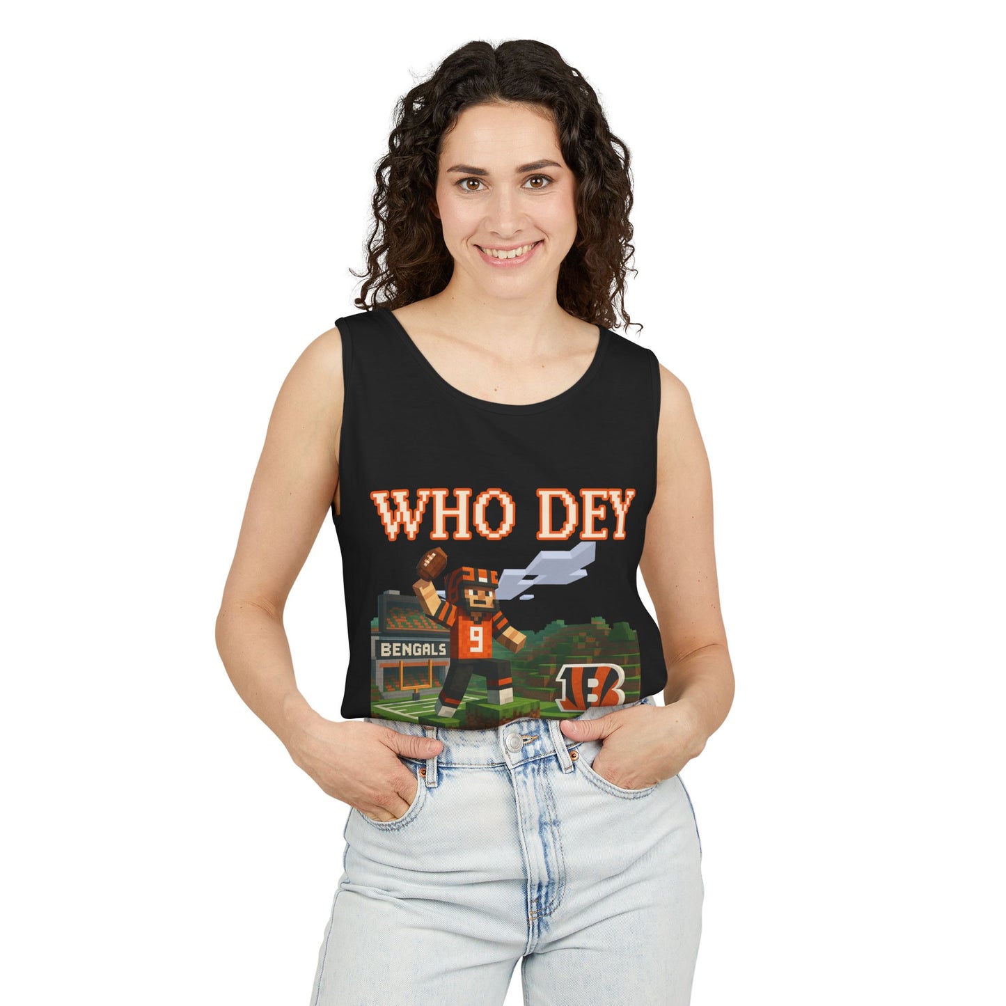Cincinnati Bengals Tank Top | Gamer Style | Who Dey Sports Shirt | Comfortable Summer Wear | Gift for Fans & Gamers