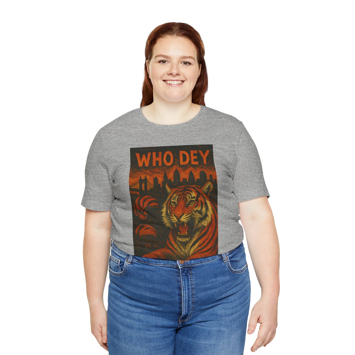 VanGogh style Tiger Graphic Tee – Who Dey, Unisex T-Shirt
