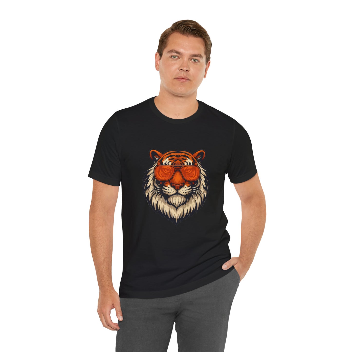 Orange Tint Bengal Cool Tiger Graphic Tee - Unisex Jersey Short Sleeve T-Shirt