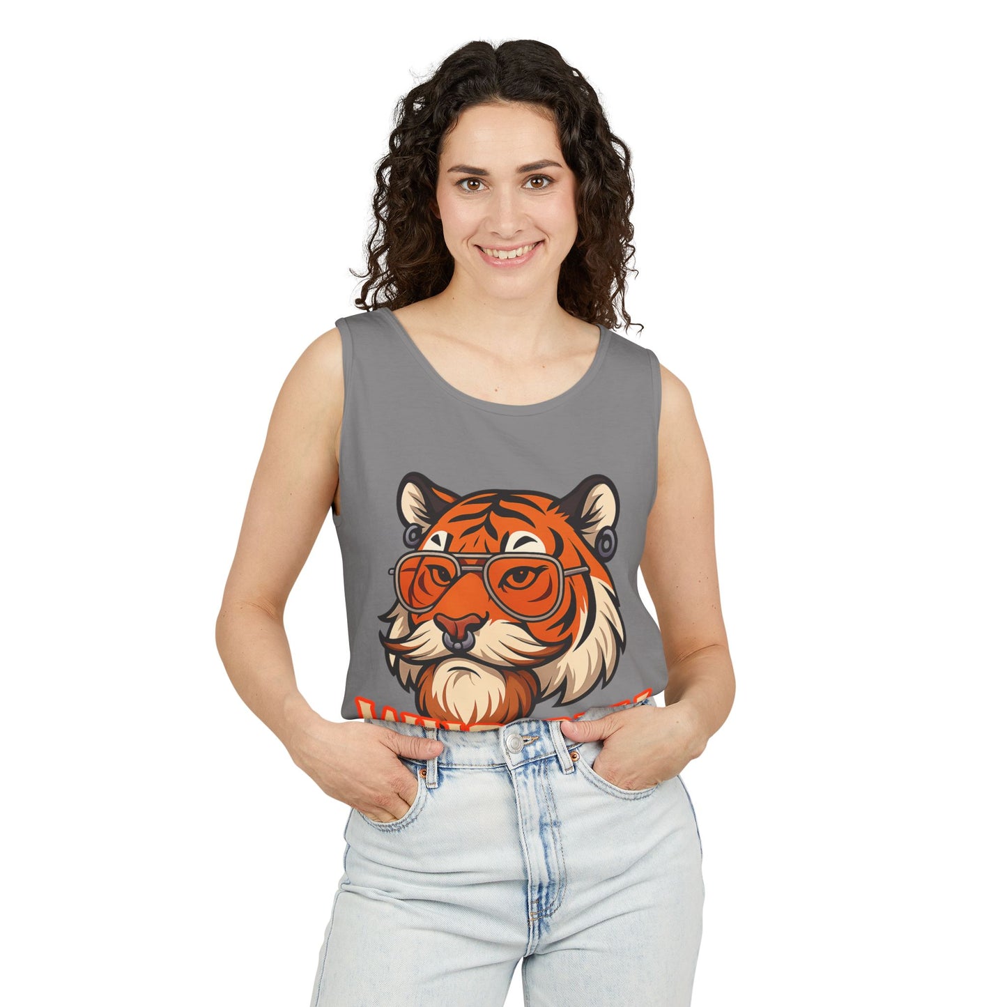 WhoDey Tiger Graphic Tank Top - Who Dey, Summer Vibes, Unisex Fashion, Festival Wear, Outdoor Activities, Gift Idea