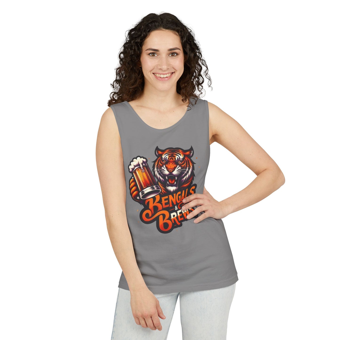 Bengals & Brews Tank Top, Unisex Beer Tank, Party Shirt, Game Day Apparel, Summer Clothing, Beer Lover Gift