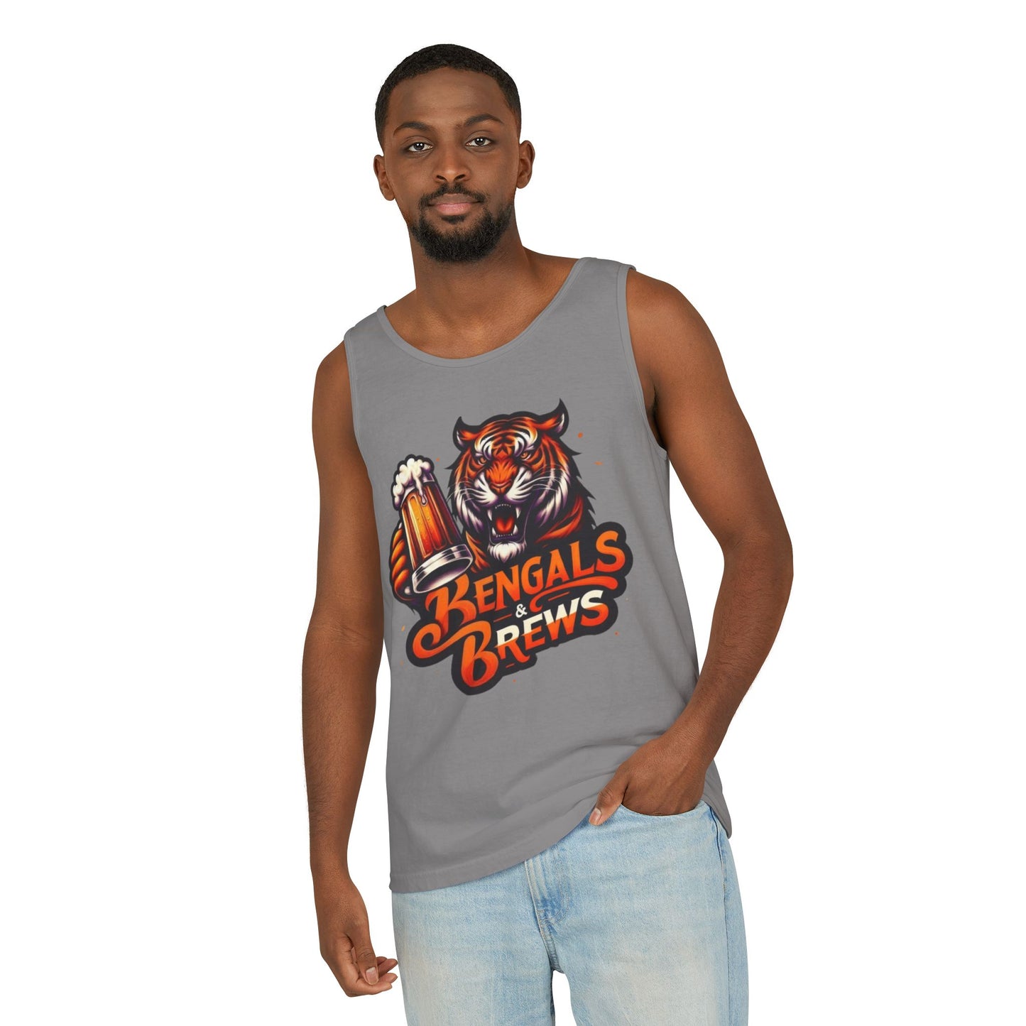 Bengals & Brews Tank Top, Unisex Beer Tank, Party Shirt, Game Day Apparel, Summer Clothing, Beer Lover Gift