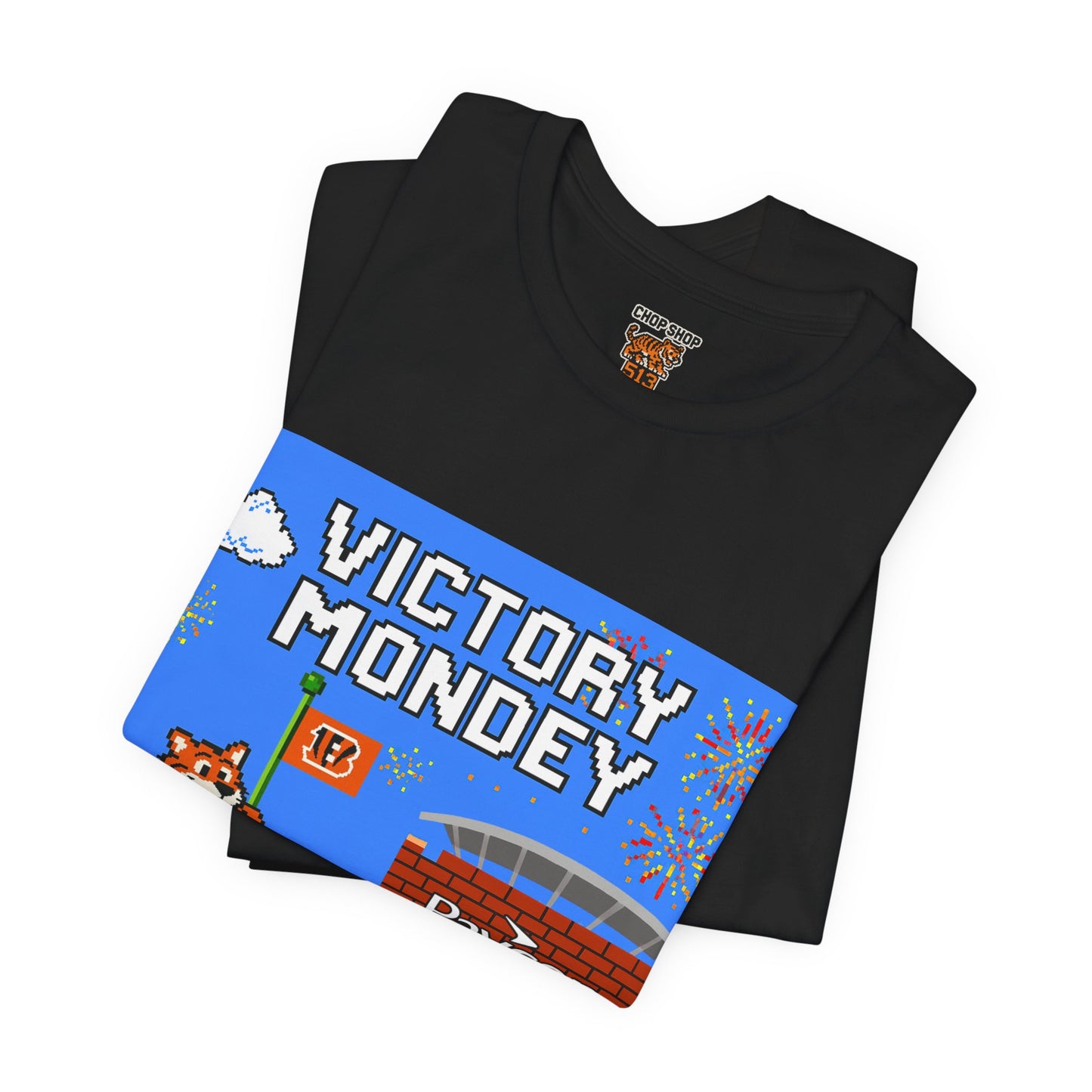 Victory Monday Tee, Unisex Tee for Football Fans, Gamer Gift, Sports Day Shirt, Fun Casual Wear, Orange Graphic T-Shirt