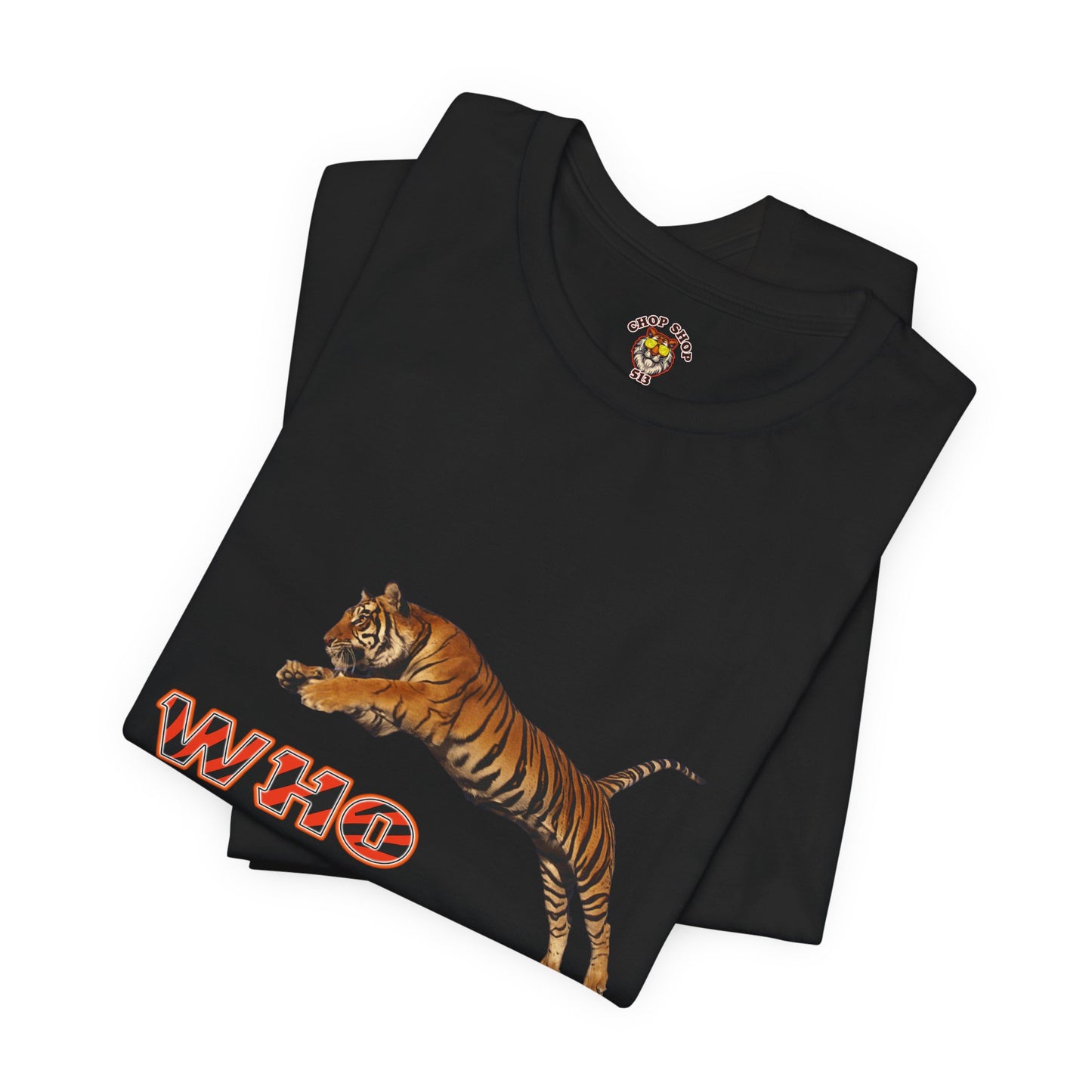 Leaping tiger over city Unisex Jersey Short Sleeve Tee