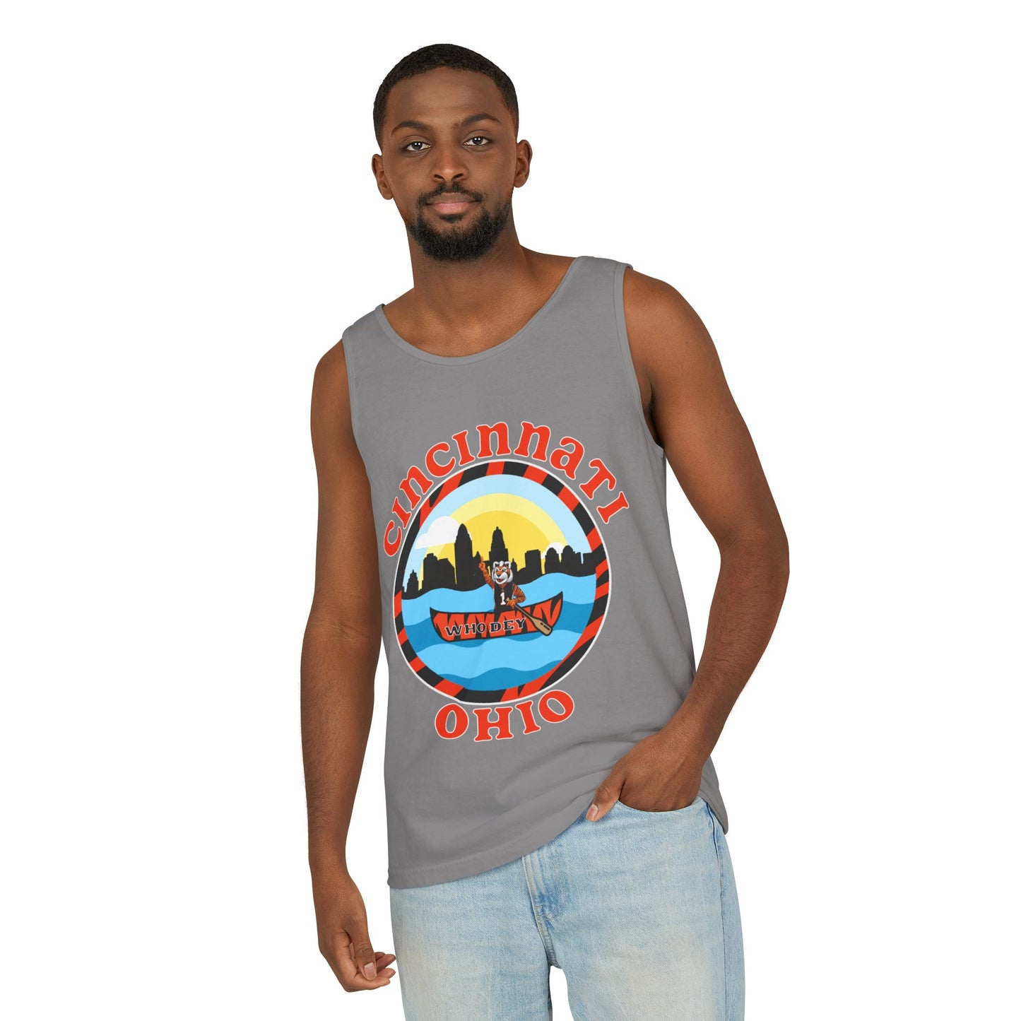 Cincinnati Ohio Unisex Tank Top, Casual Summer Wear, Gift for Travelers, Vacation Outfit, Relaxed Fit T-shirt, Vintage Aesthetic
