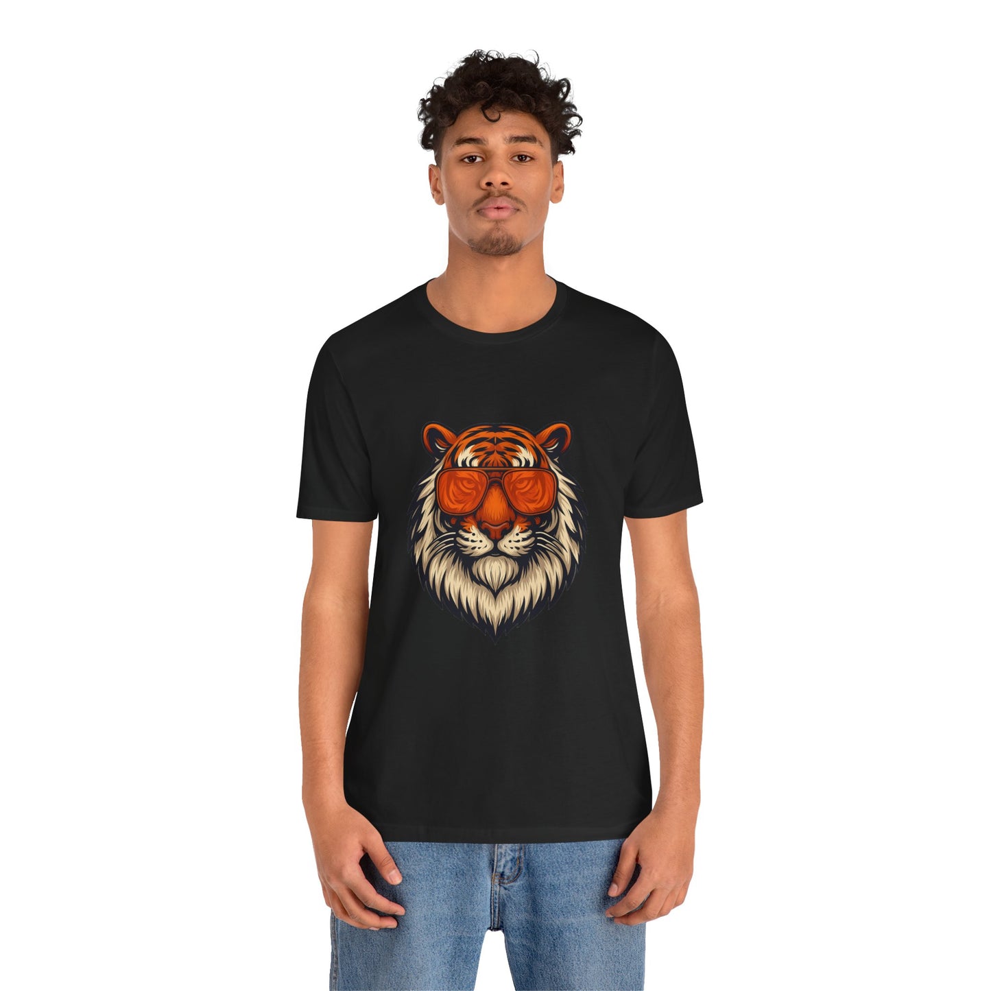 Orange Tint Bengal Cool Tiger Graphic Tee - Unisex Jersey Short Sleeve T-Shirt