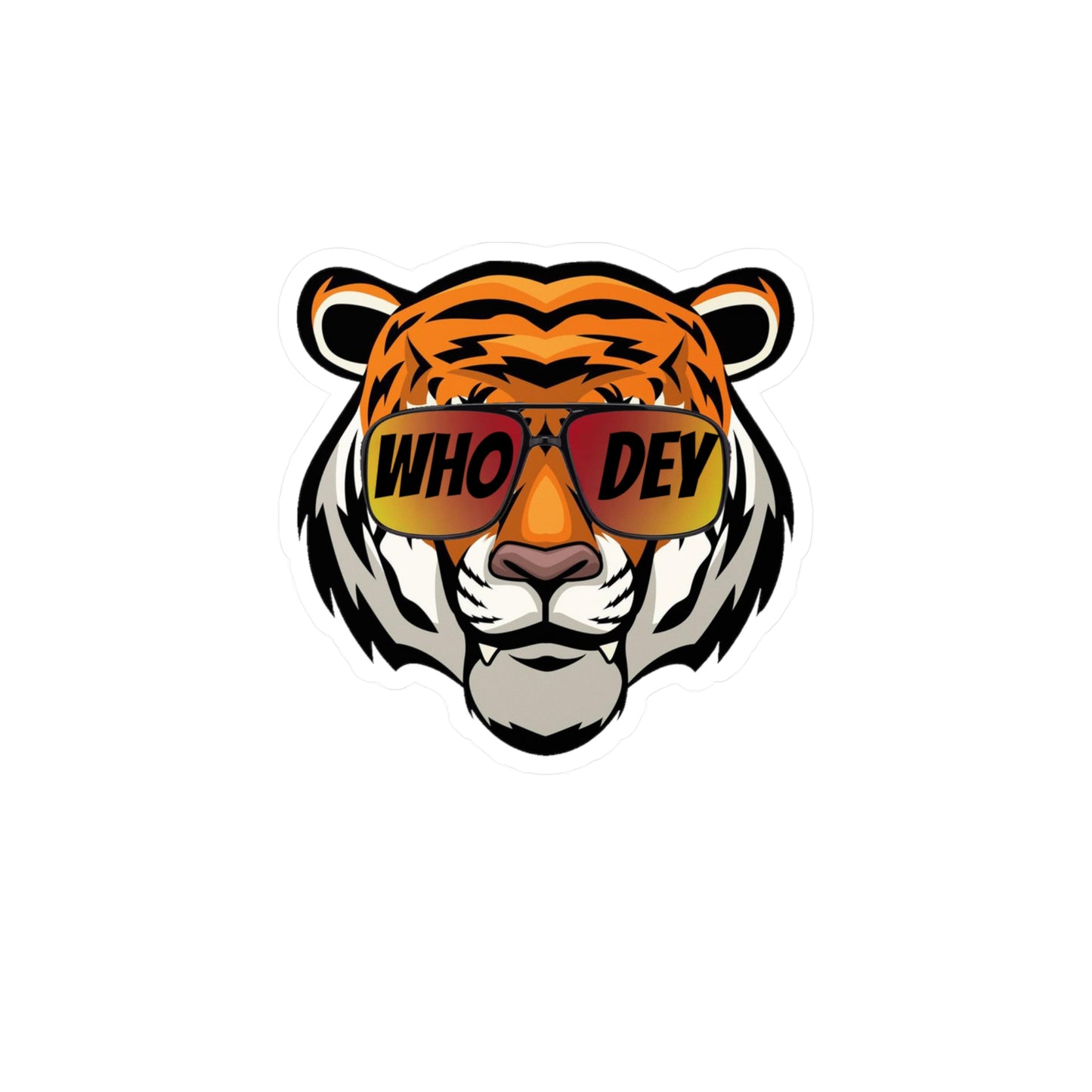Who Dey Tiger Decal transparent background