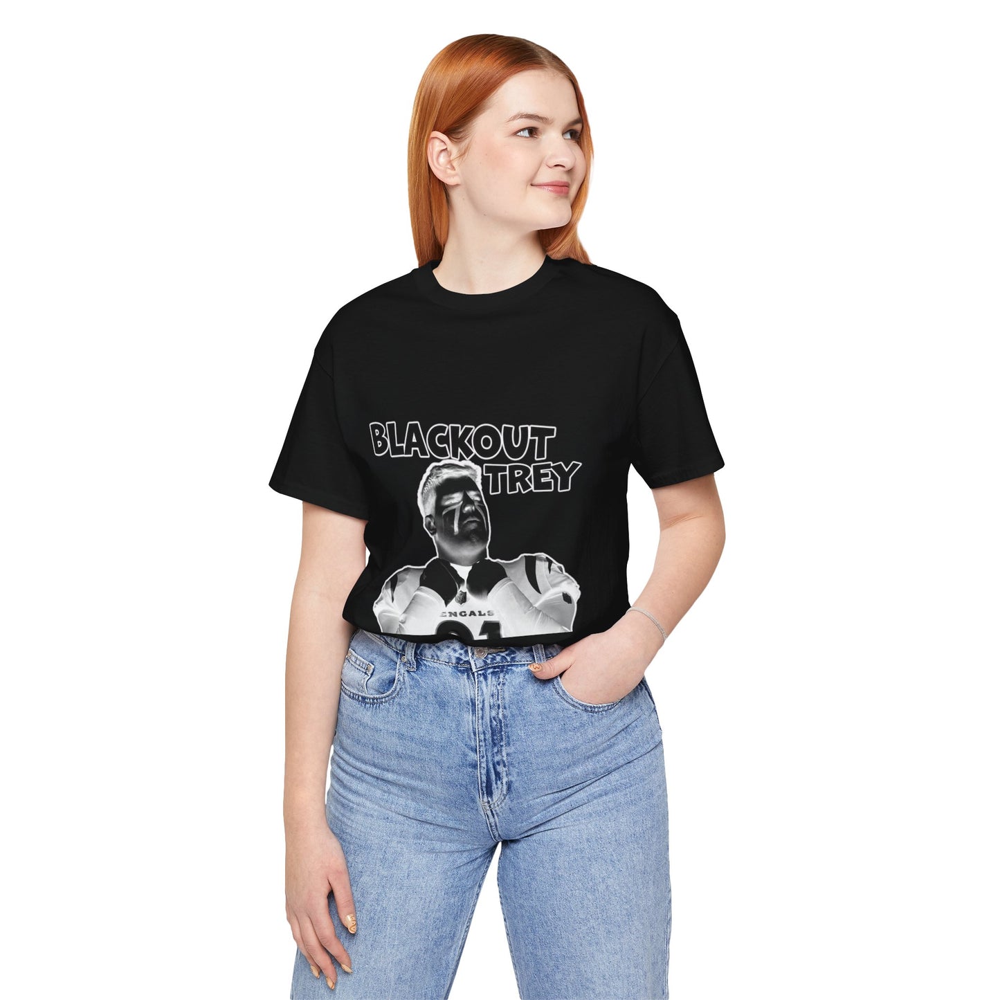 Blackout Trey Unisex Tee - Casual Graphic Shirt for Sports Fans